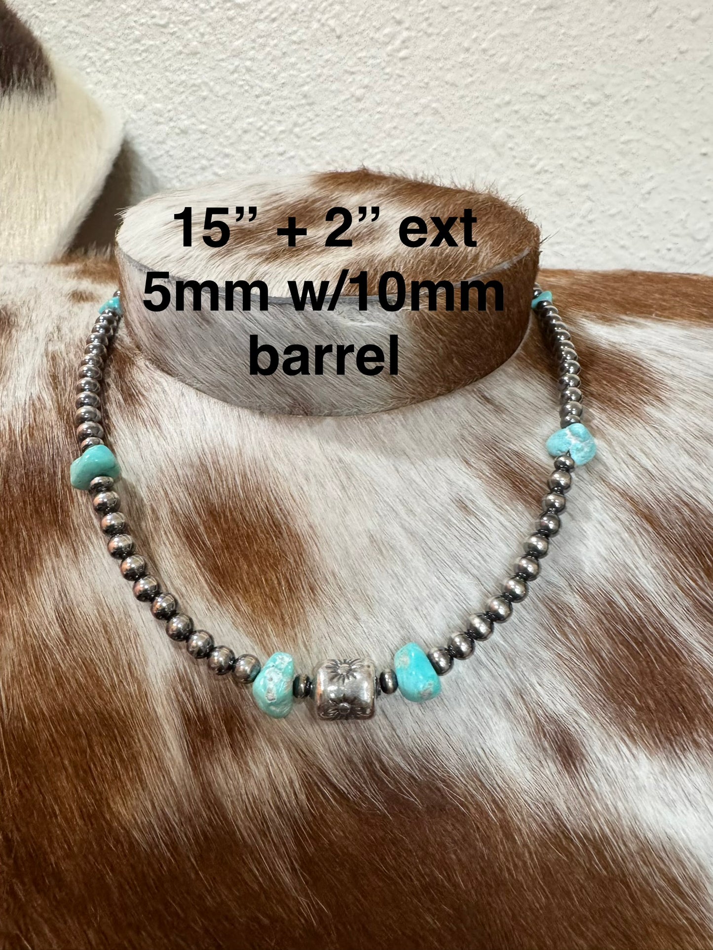 Sterling Silver Pearls w/Nevada White Creek Choker
