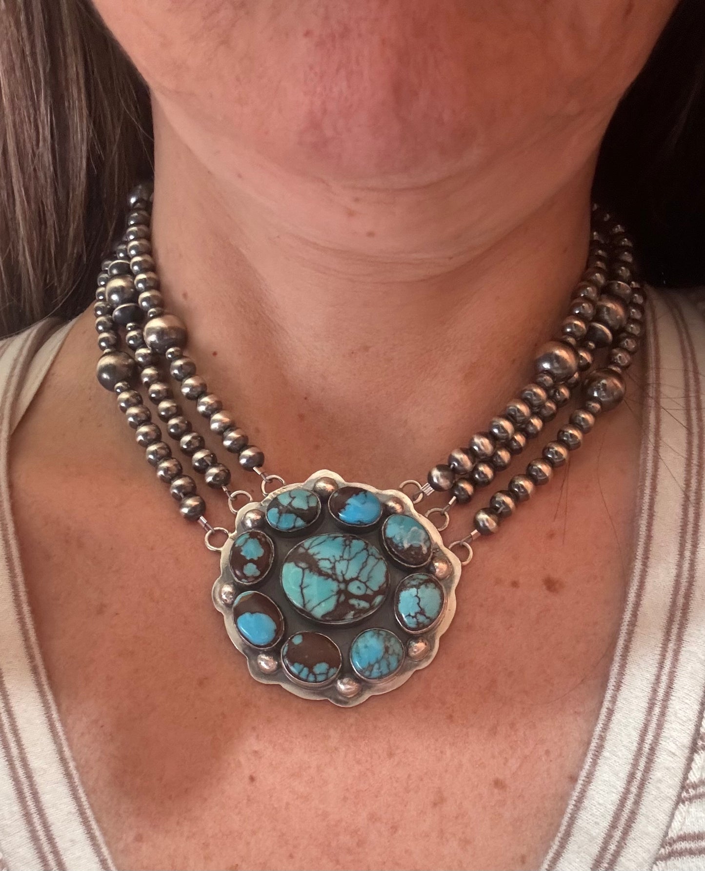 Prince Turquoise Cluster Necklace