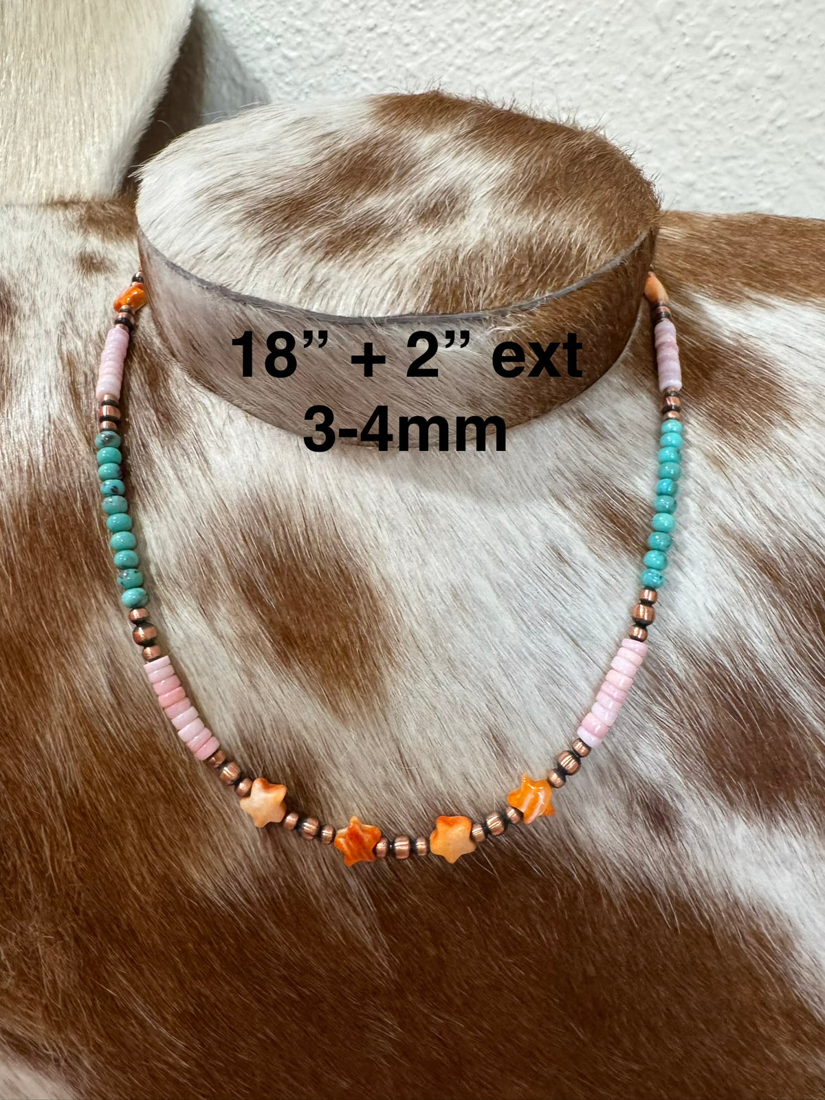 Copper Pearl, Campitos, Pink Conch & Orange Spiny Star Necklace