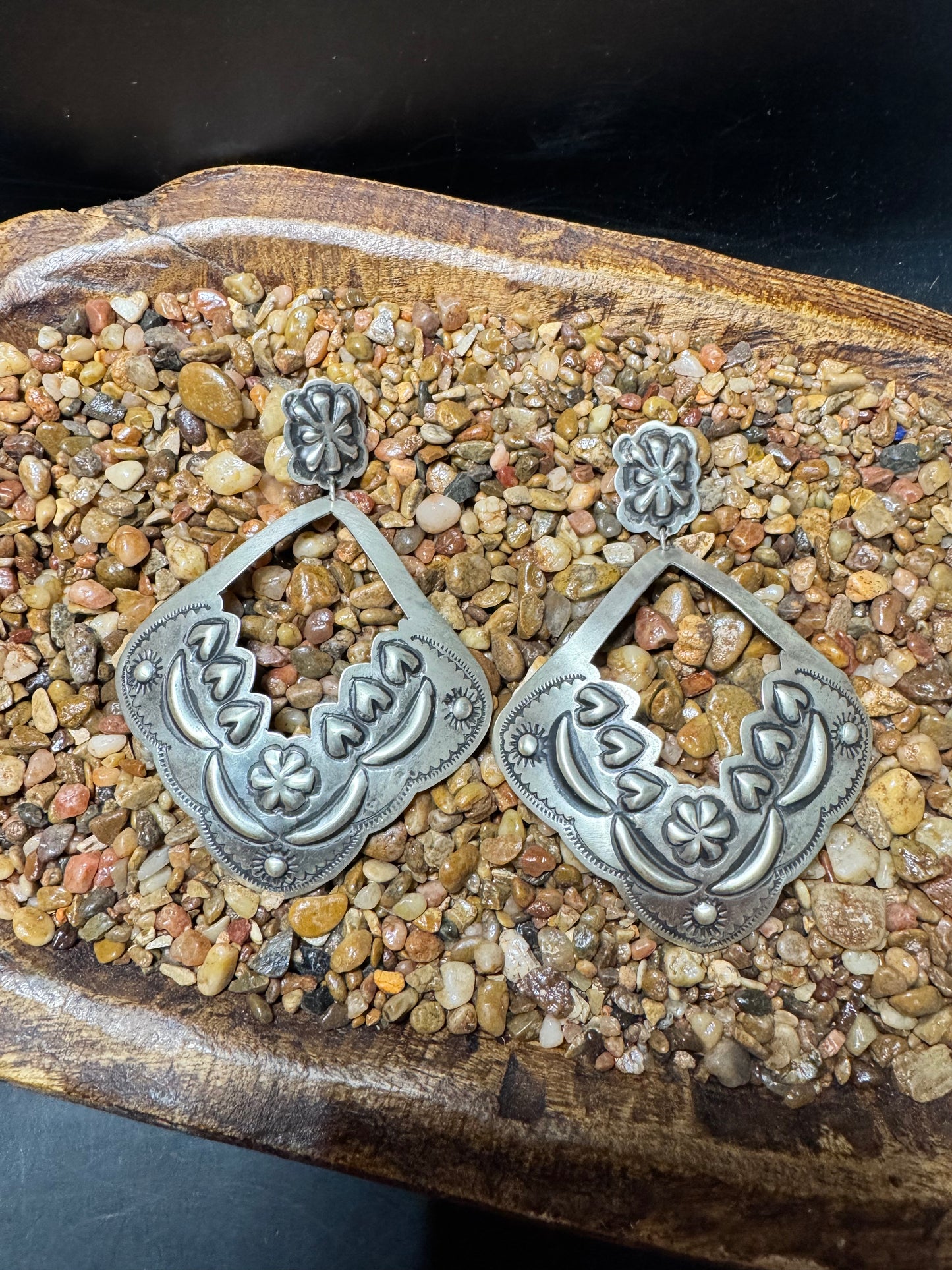 Sterling Silver Concho Earrings