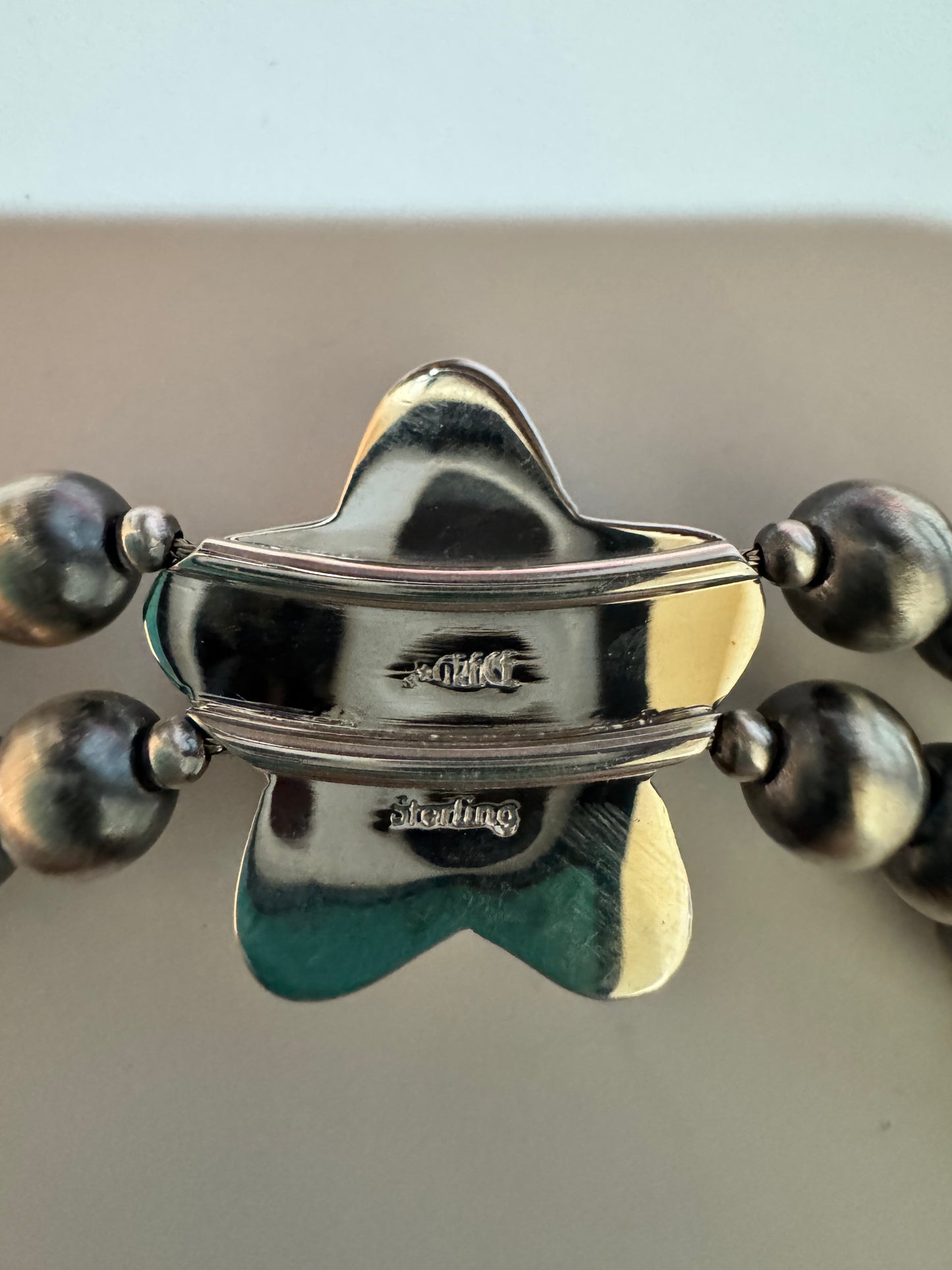 Double Strand Sterling Silver Pearls w/Royston Star Choker