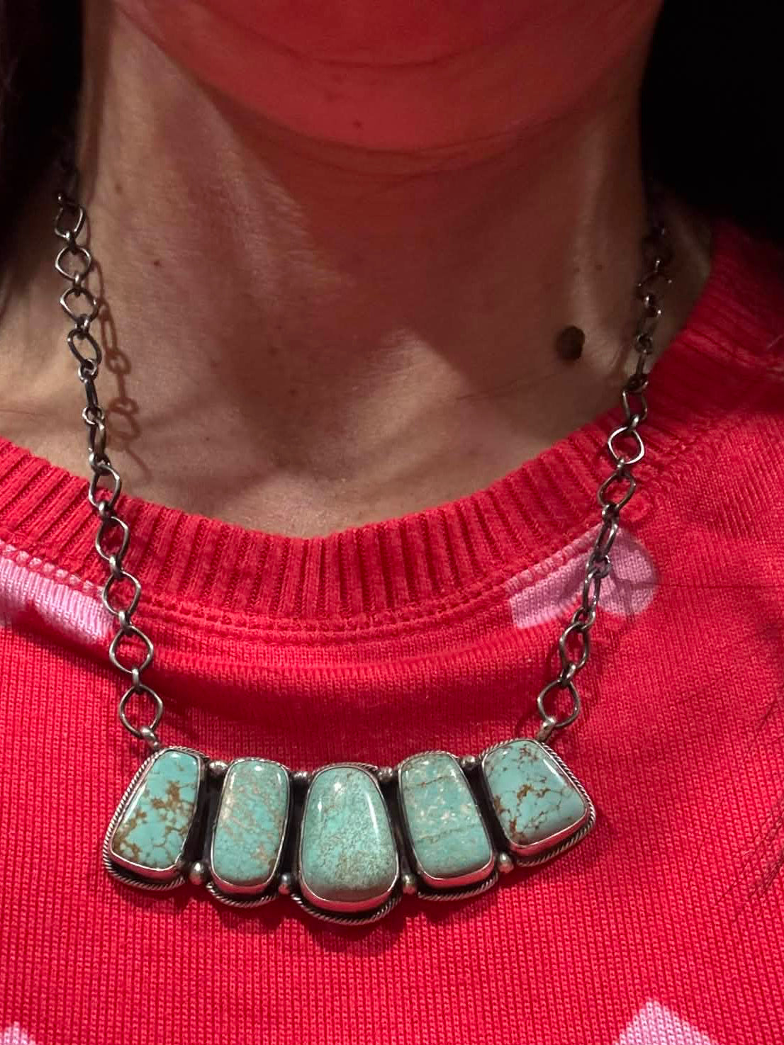 Mine #8 Turquoise Multi Stone Bar Necklace