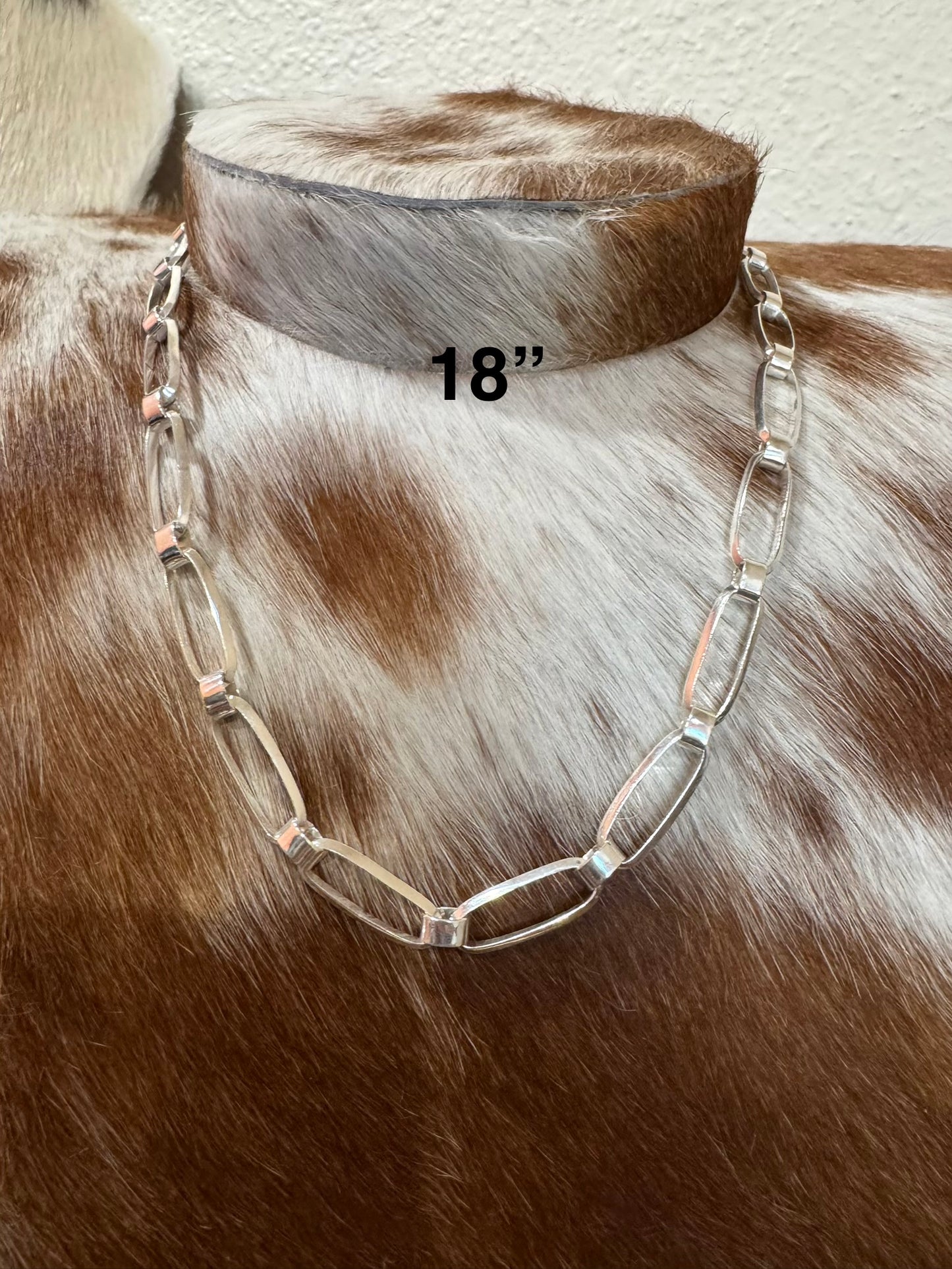 18” High Shine Sterling Silver Paperclip Chain
