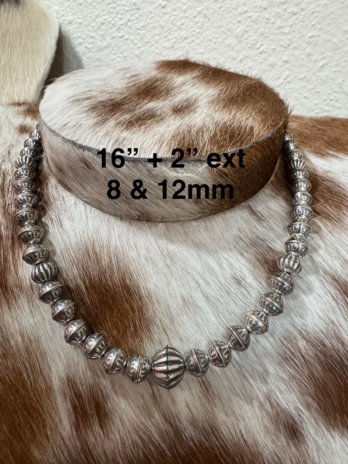 16”-18” 8 & 12mm Sterling Silver Pearls
