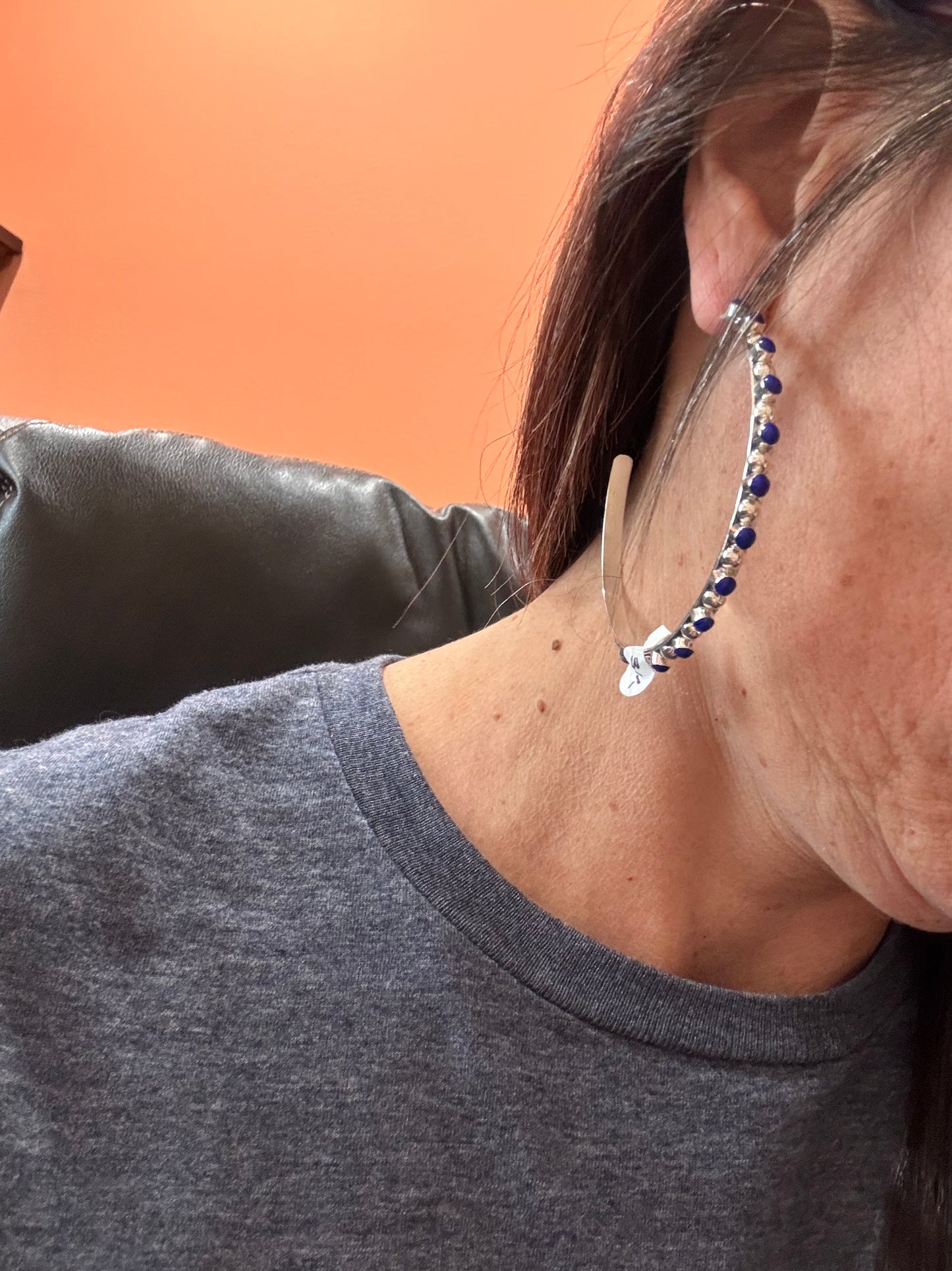 Lapis Hoop Earrings