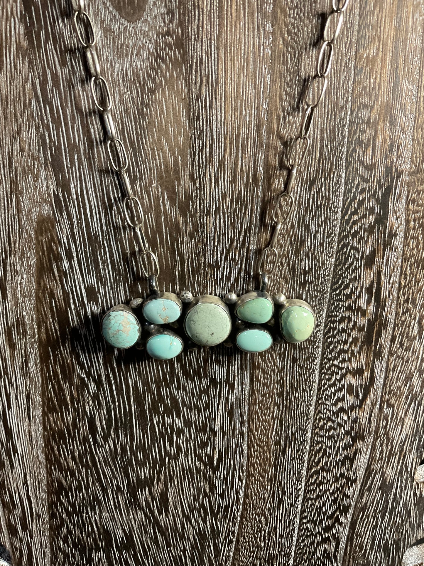Lone Mountain Turquoise Multi Stone Bar Necklace