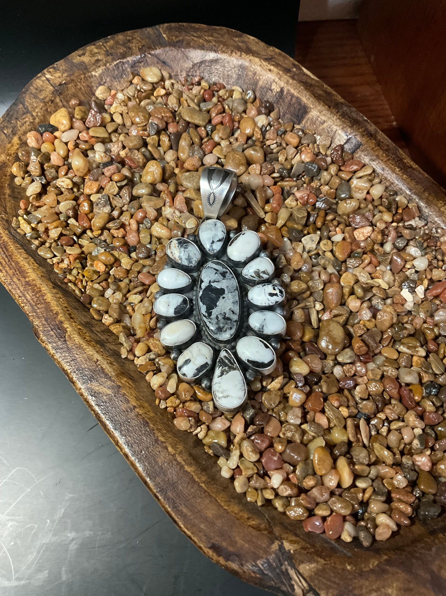 White Buffalo Cluster Pendant