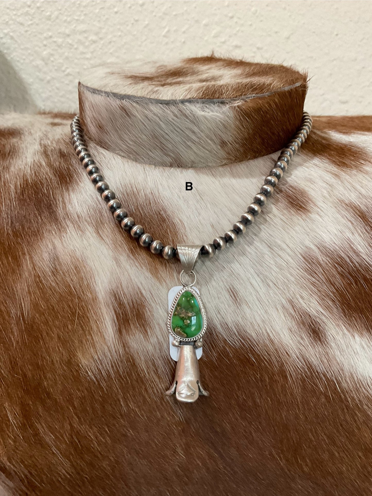 Sterling Silver Pearls w/Sonoran Squash Blossom Pendant