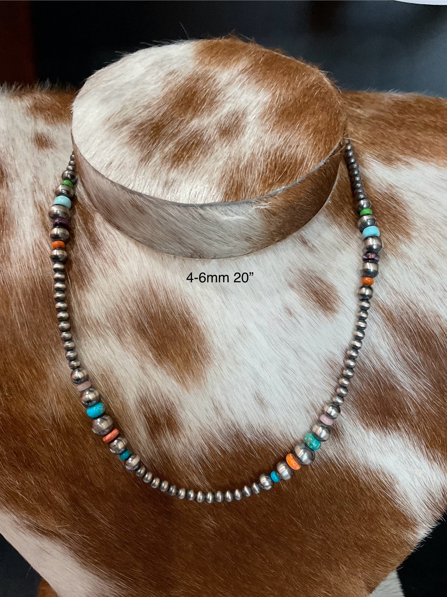 20” Sterling Silver Pearls w/Mulitcolor