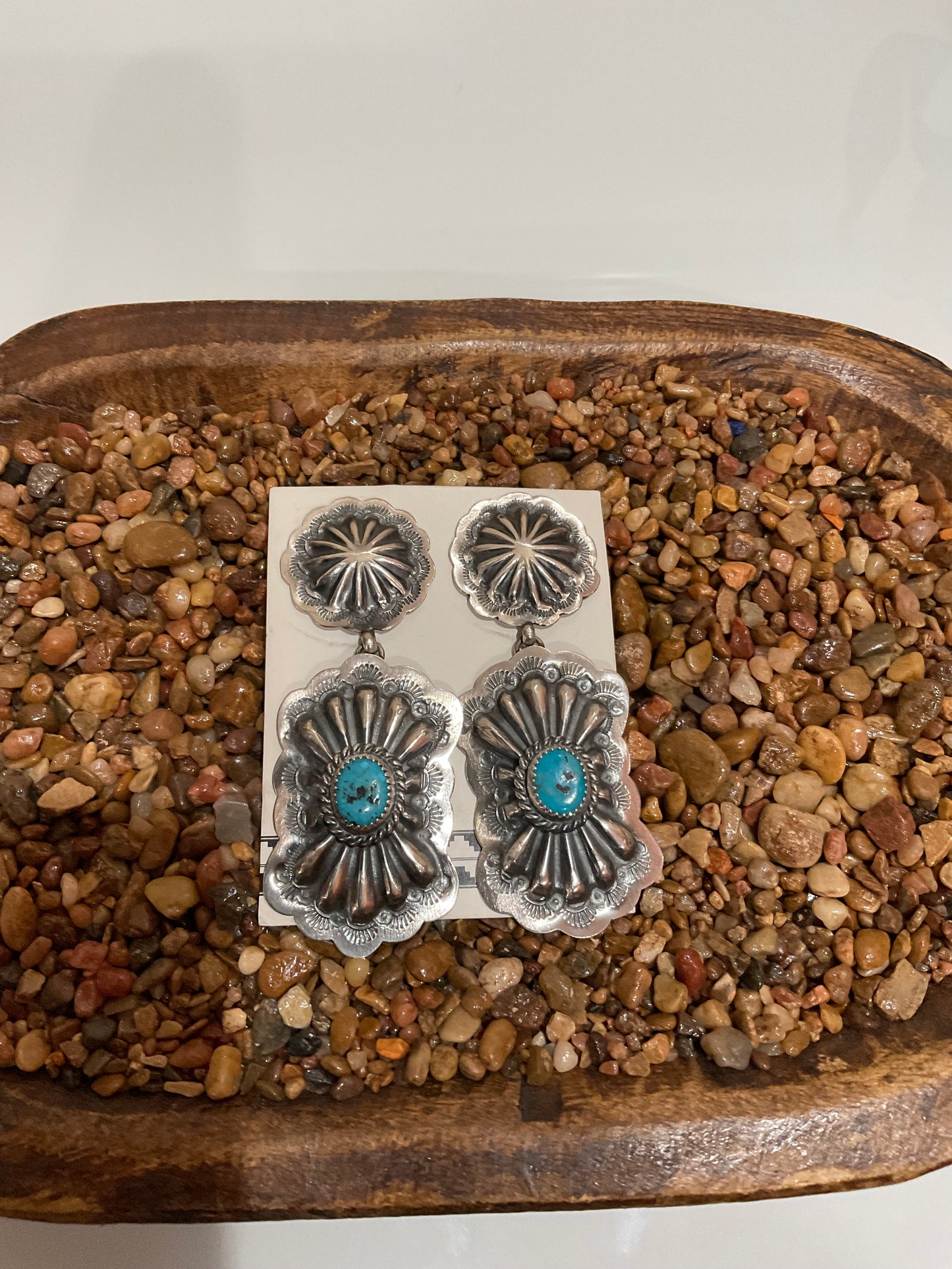 Turquoise Concho Earrings