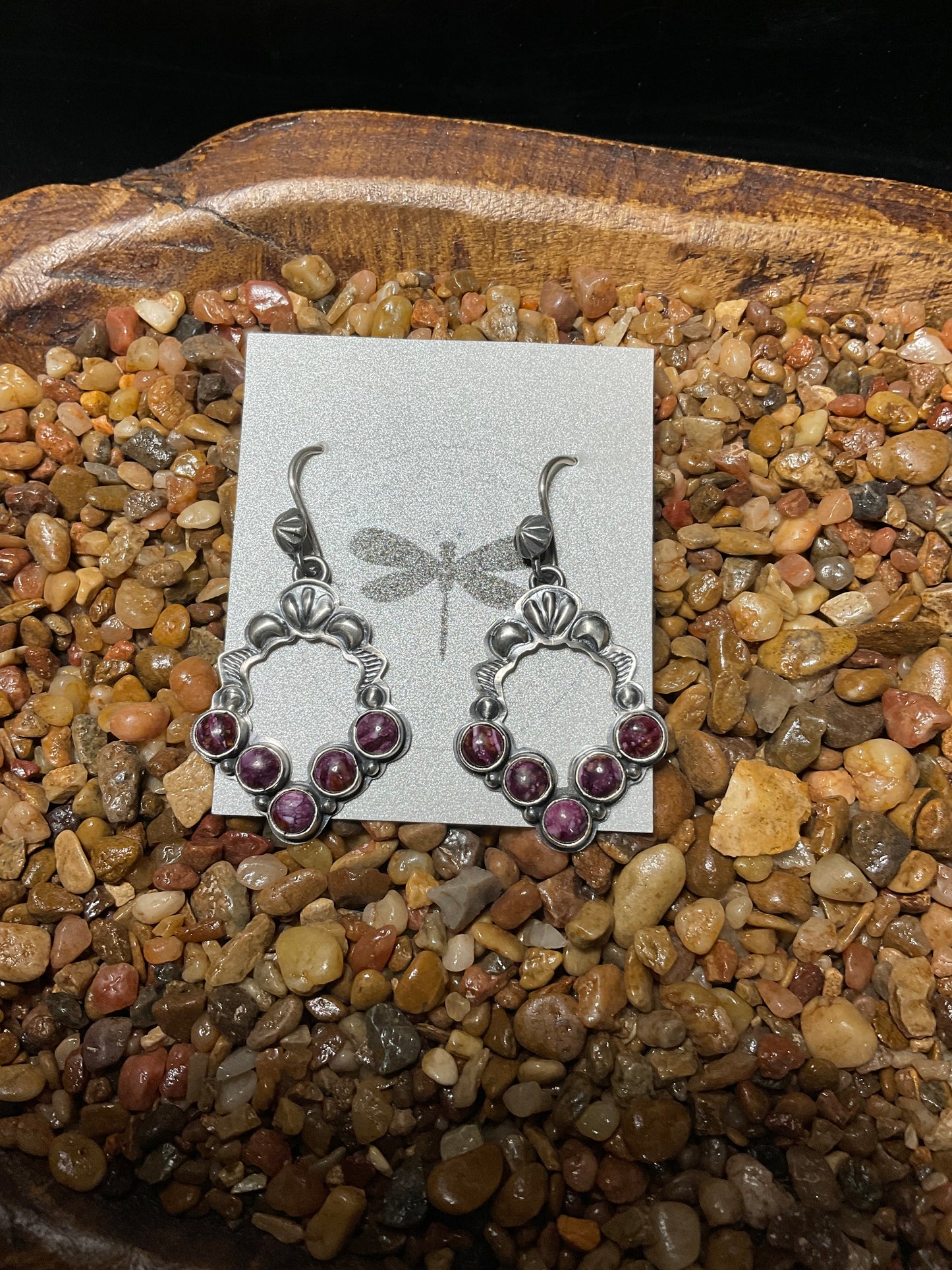 Purple Spiny Annie Hoskie Hoop Earrings