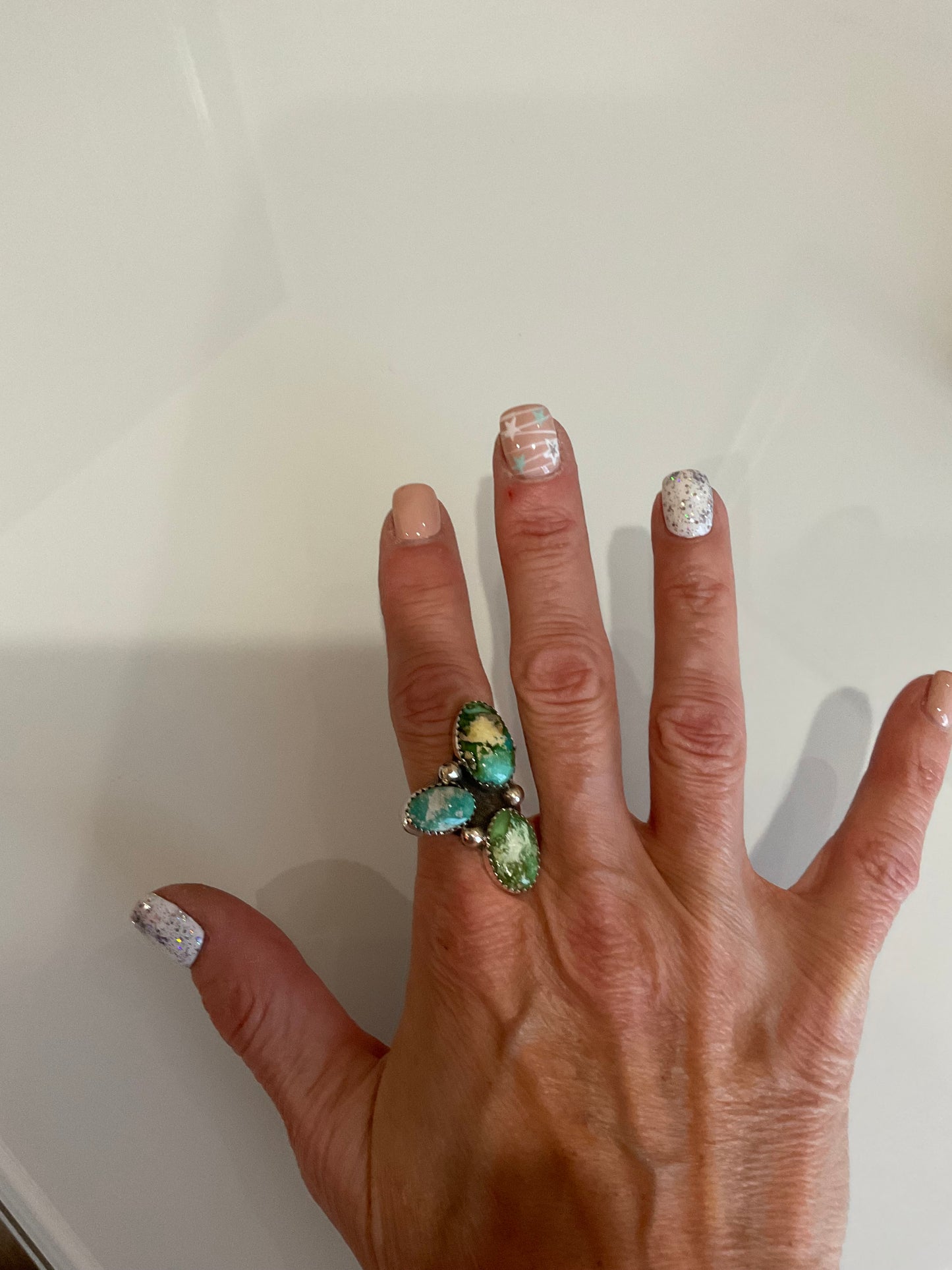 Sonoran Gold 3 Stone Cluster Ring