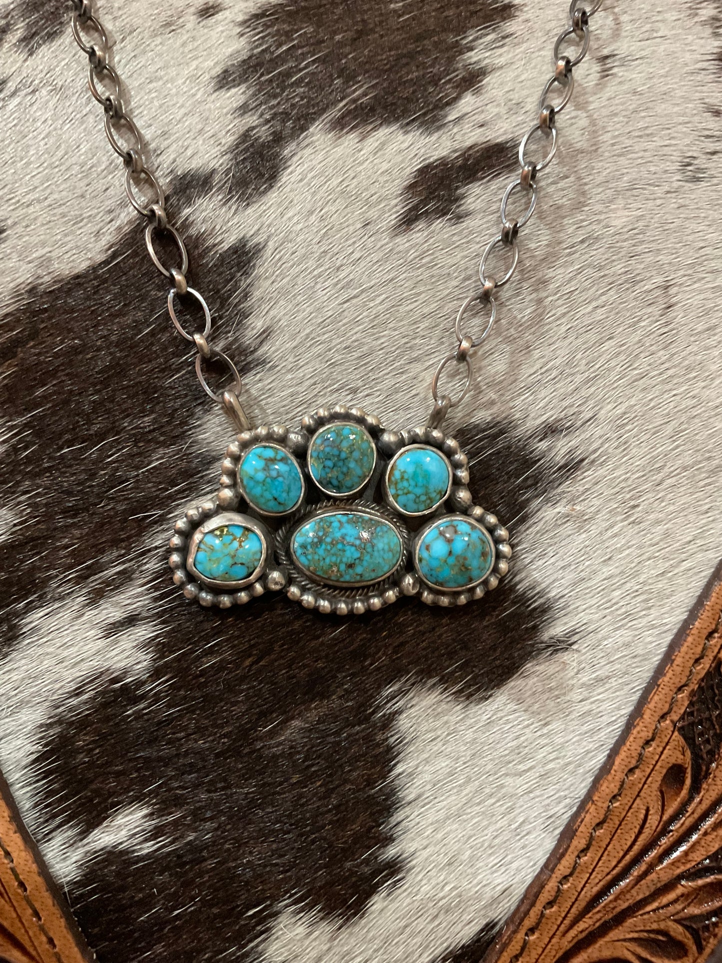 Water Web Kingman Half Cluster Necklace