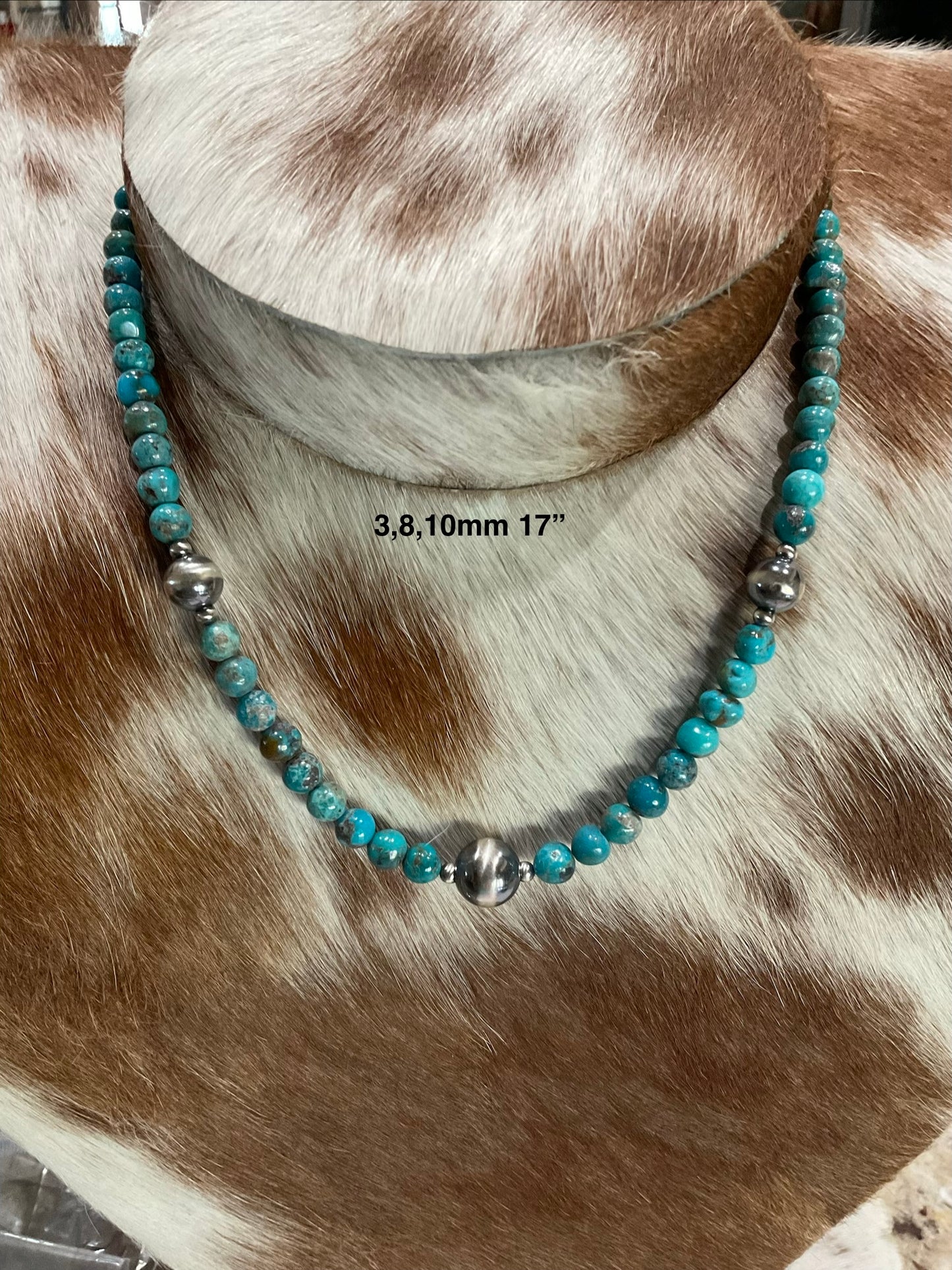 Turquoise & Sterling Silver Pearl Necklace