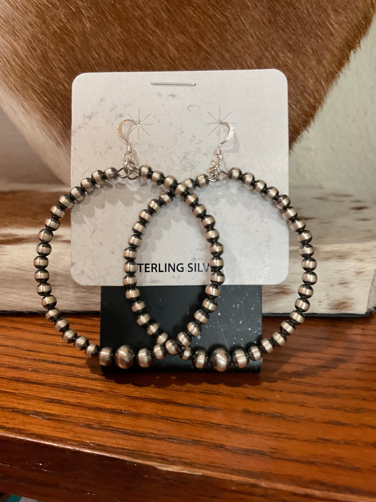 Sterling Silver Pearl Hoop Earrings