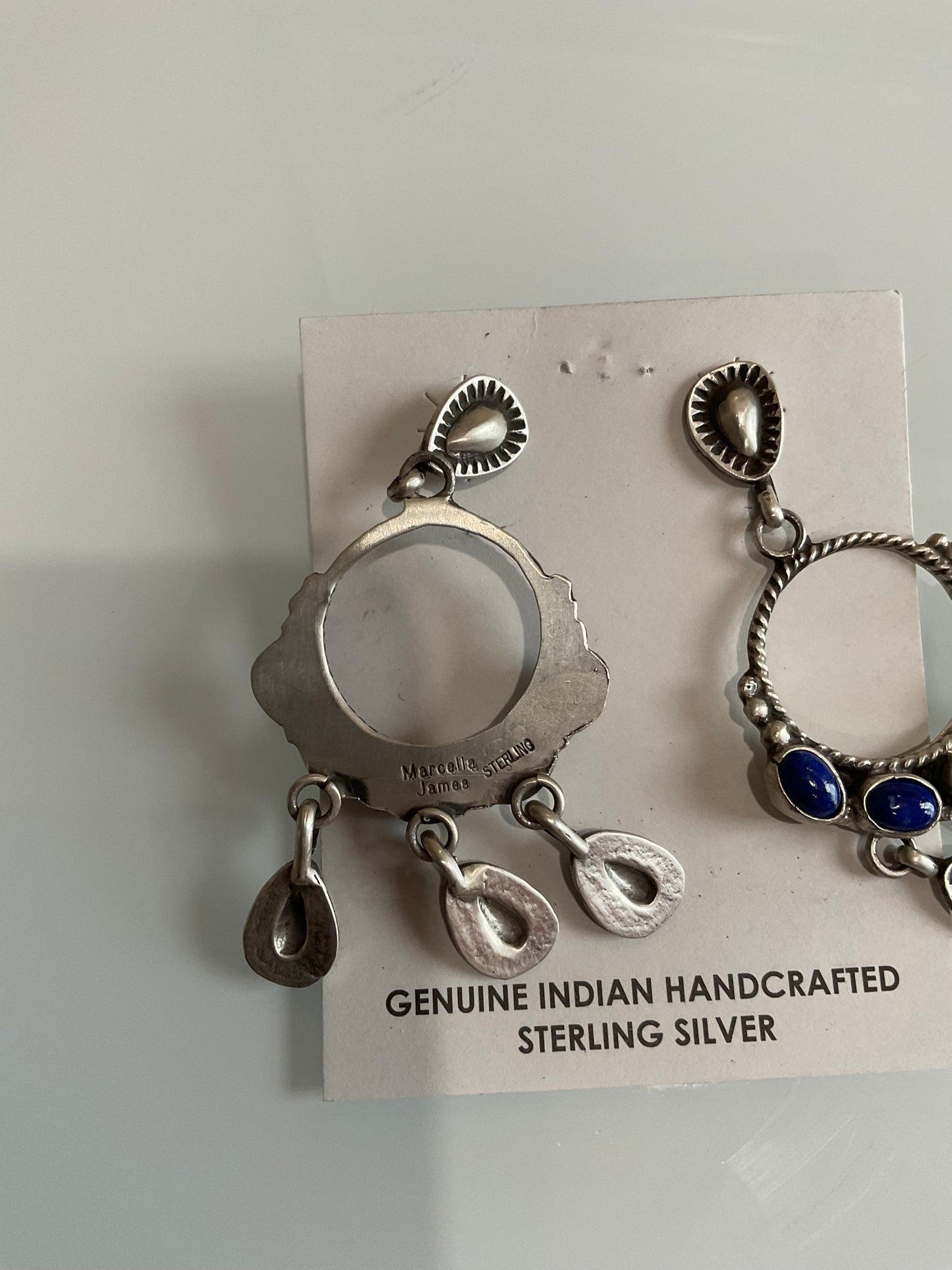 Lapis Stud Dangle Earrings