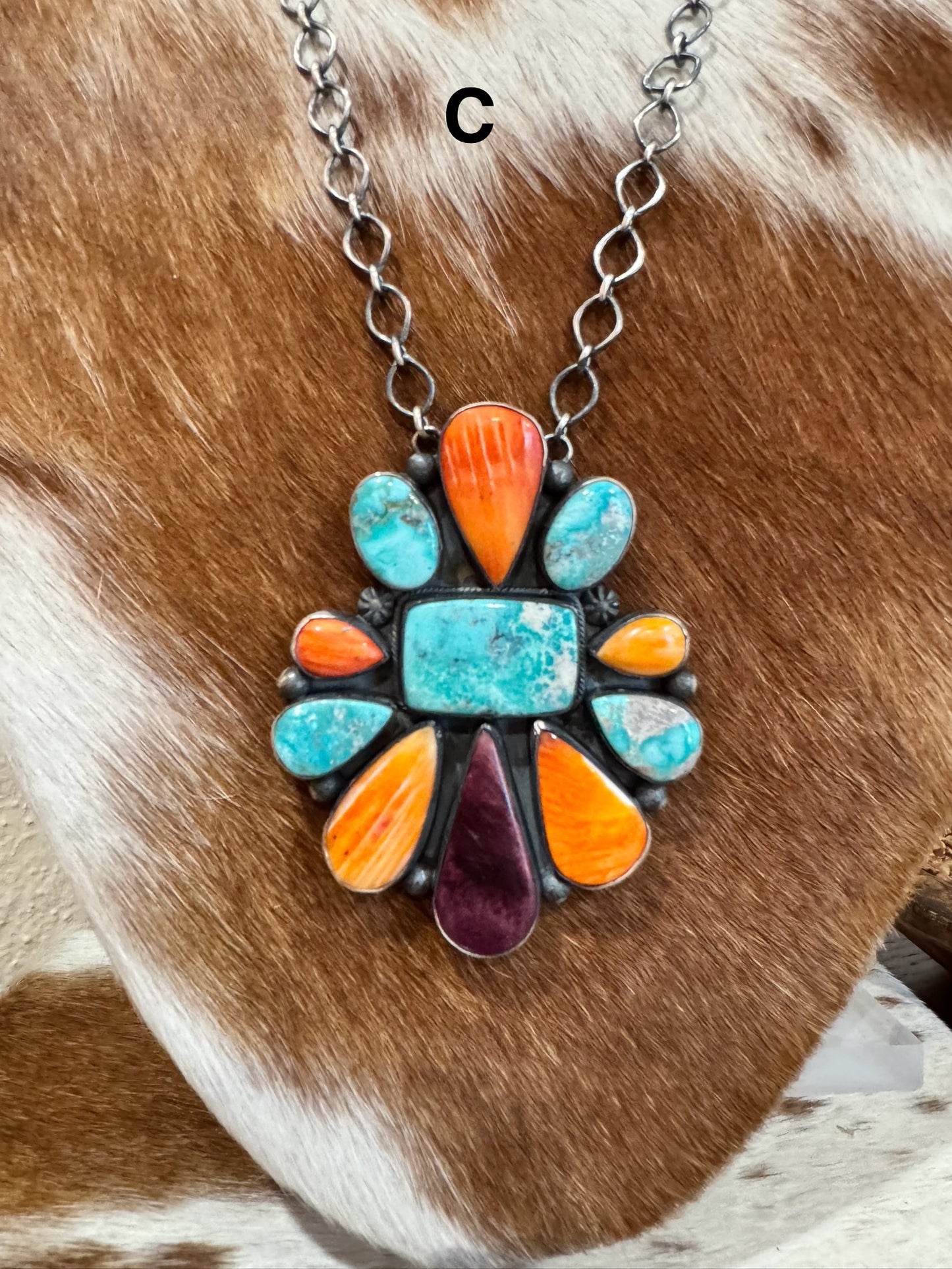 Whitewater Turquoise & Spiny Oyster XL Cluster Necklace