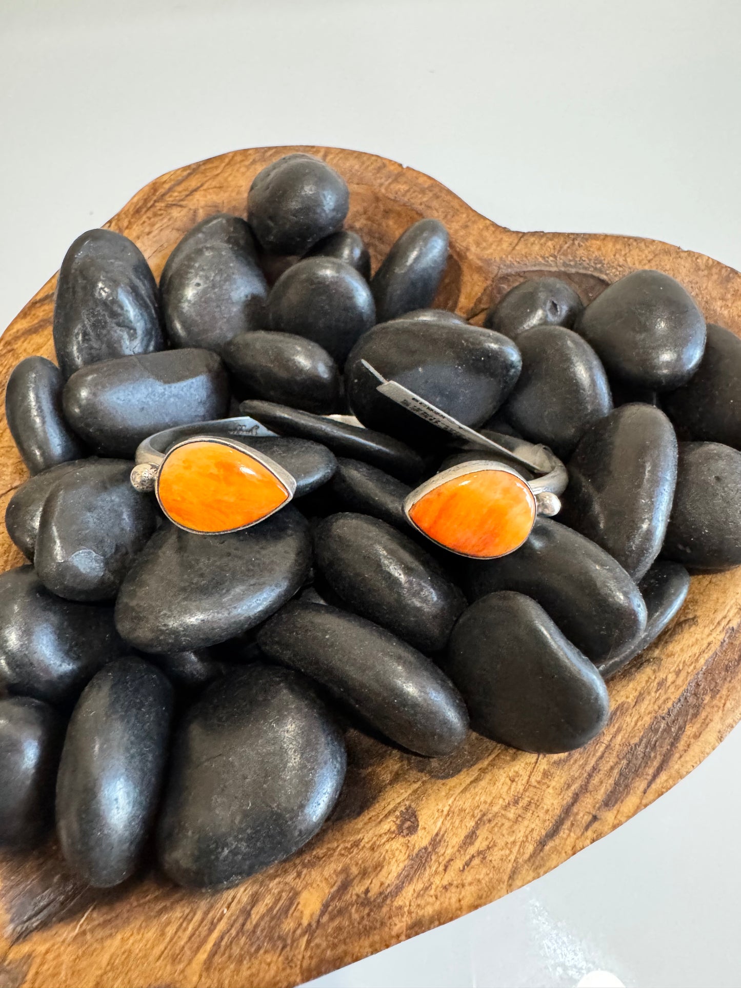 Orange Spiny 2 Stone Reverse Cuff