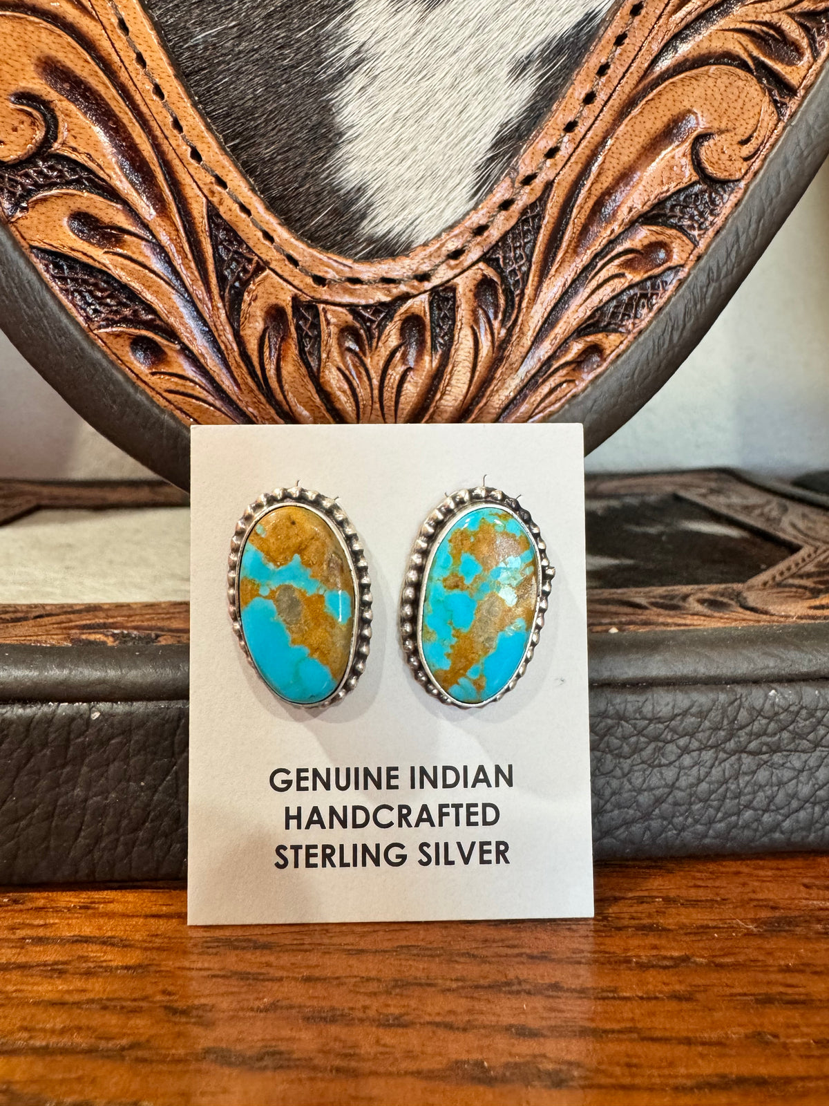Oval Kingman Stud Earrings