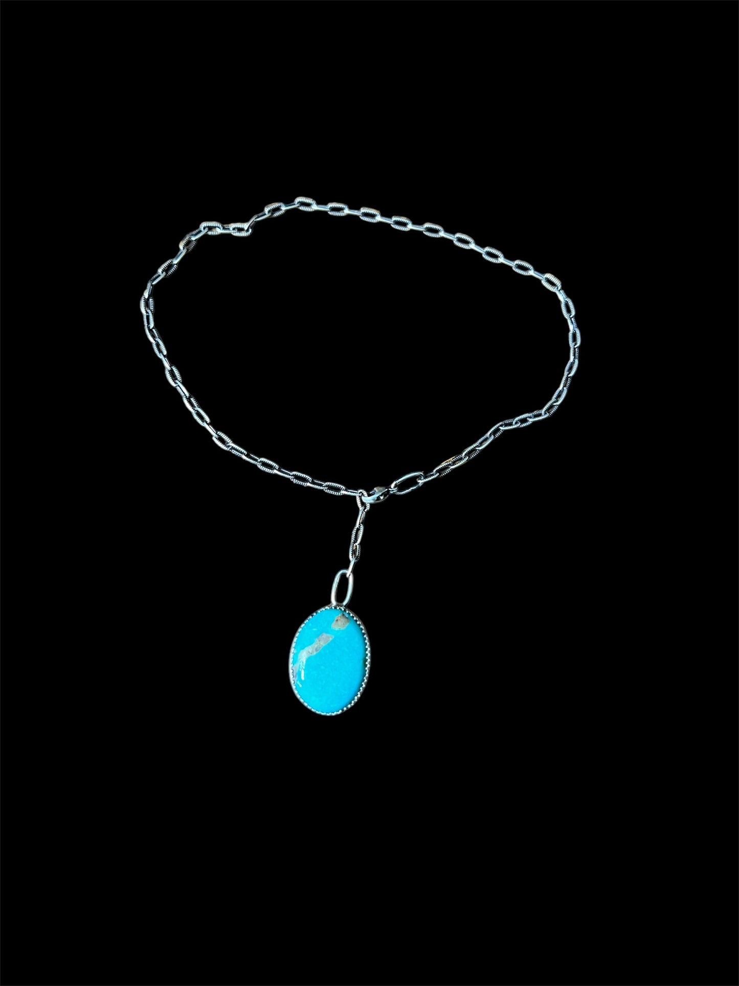 Sterling Silver & Kingman Anklet