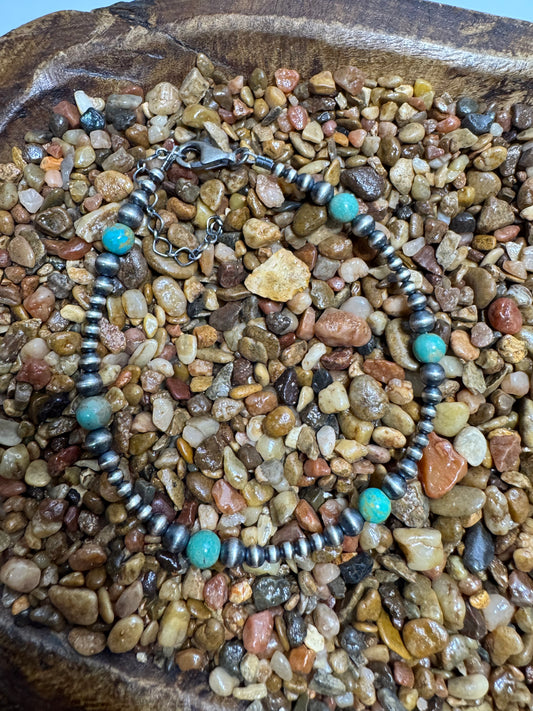 Sterling Silver & Kingman Anklet