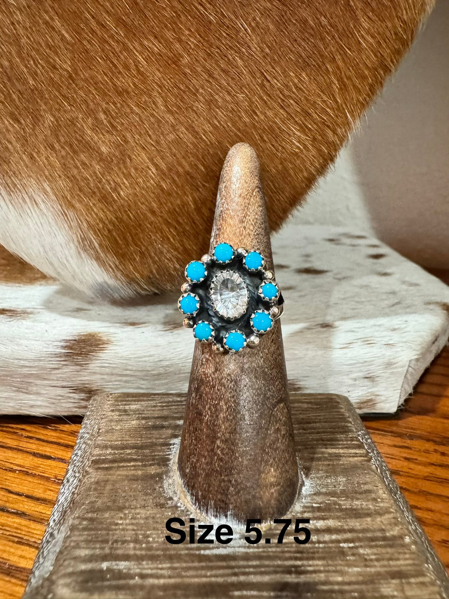 Sleeping Beauty & CZ Cluster Ring