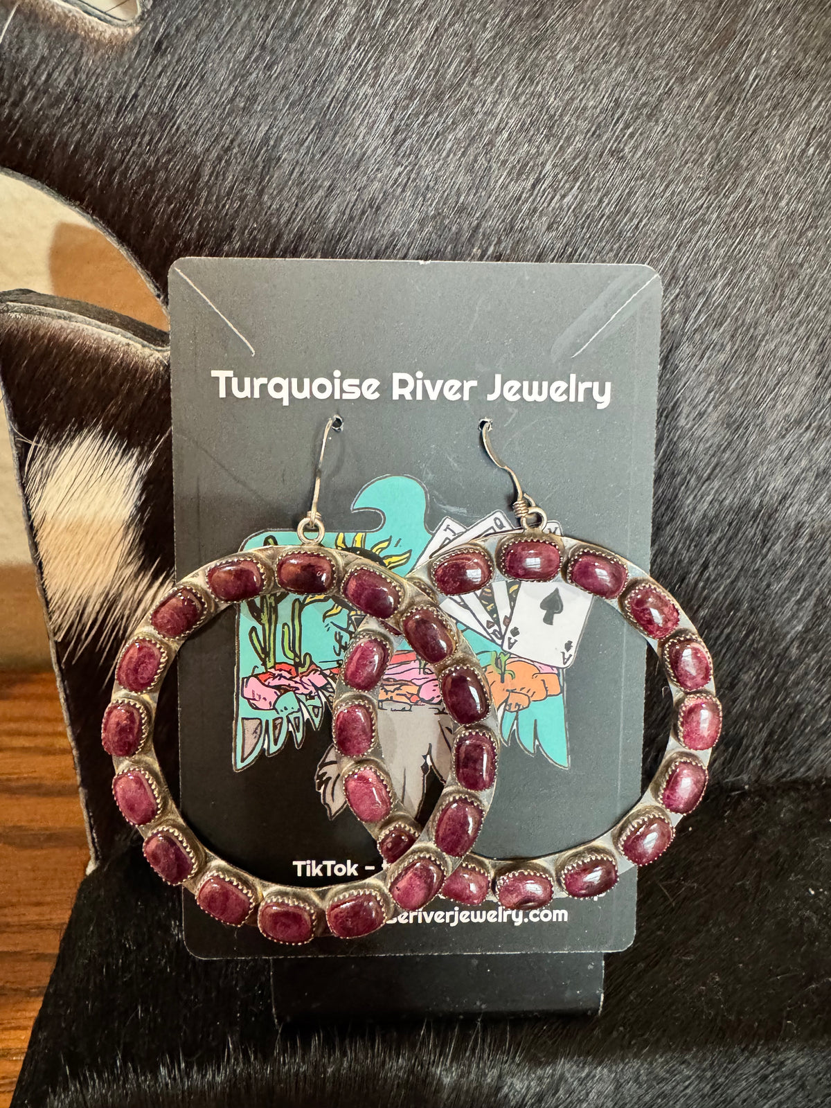 Purple Spiny Hoop Earrings