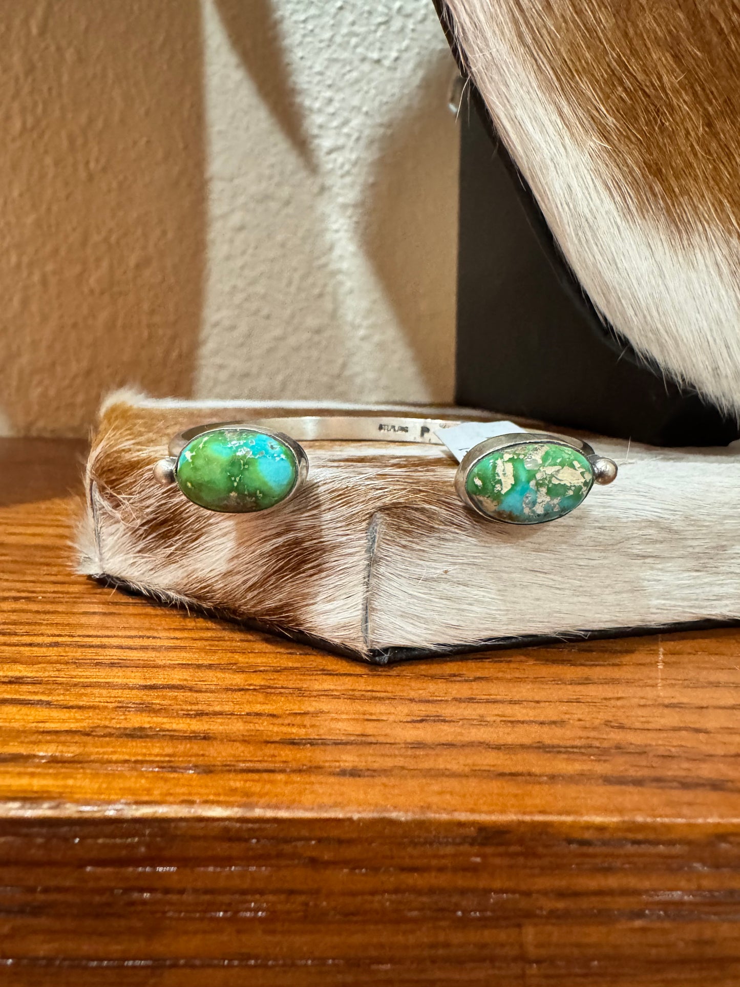 Sonoran Gold Turquoise 2 Stone Reverse Cuff