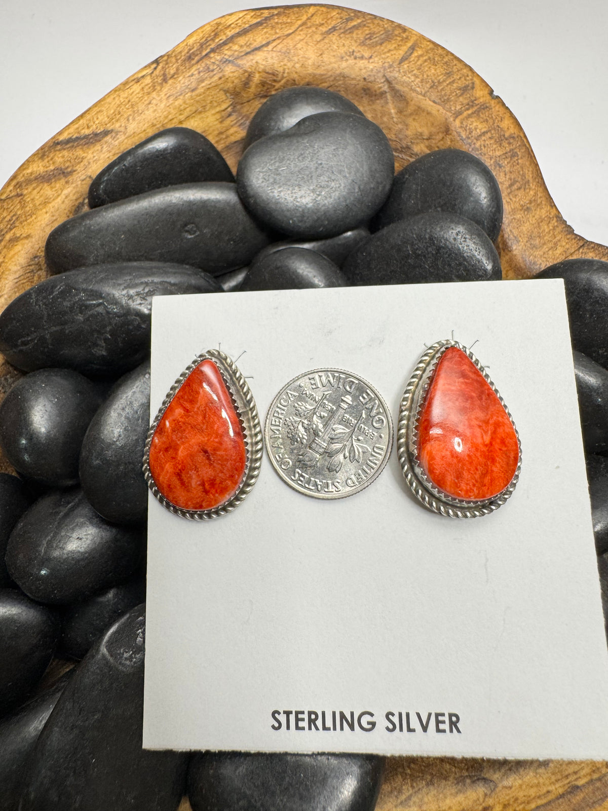 Red Spiny Stud Earrings