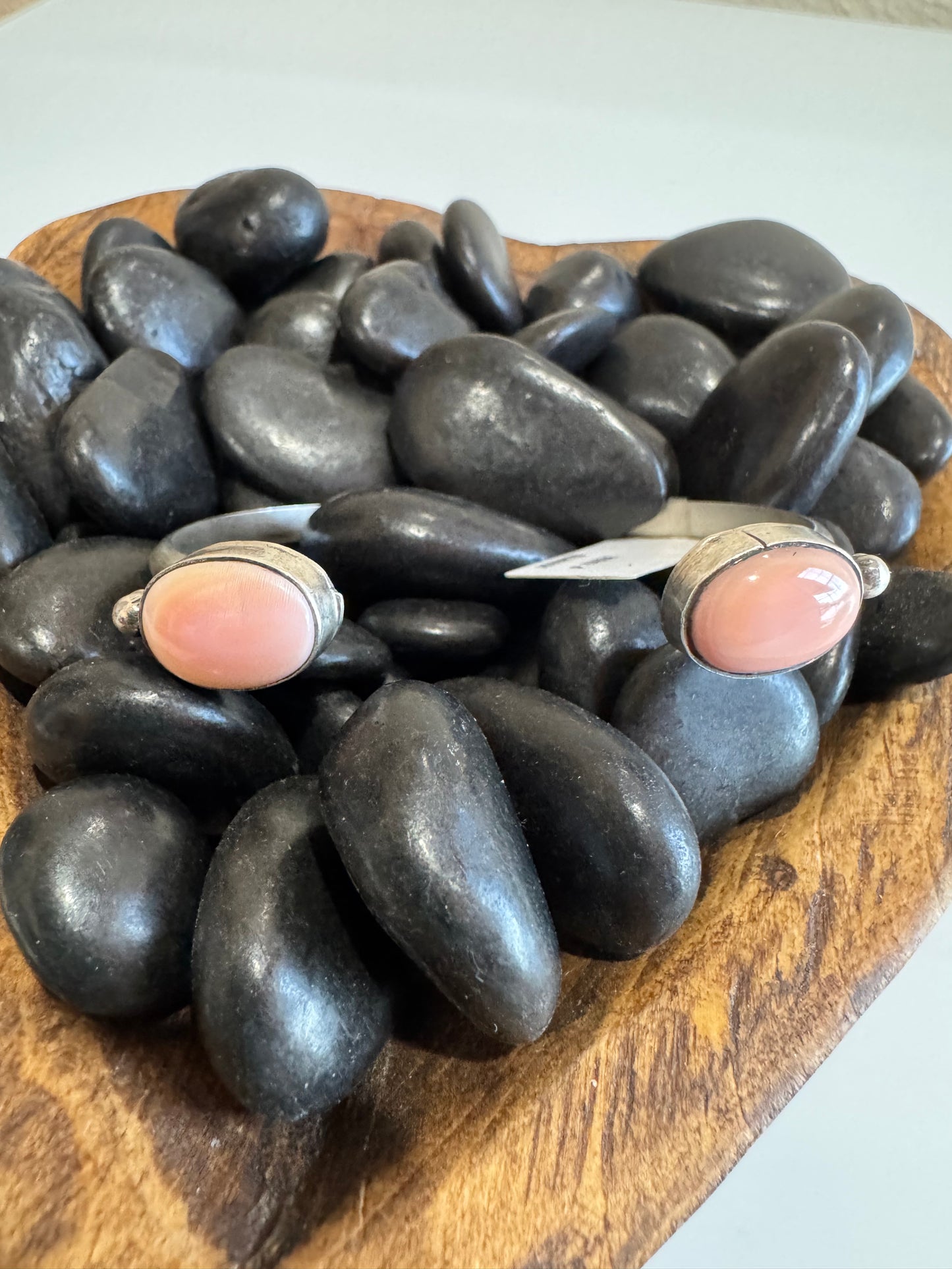 Pink Conch 2 Stone Reverse Cuff