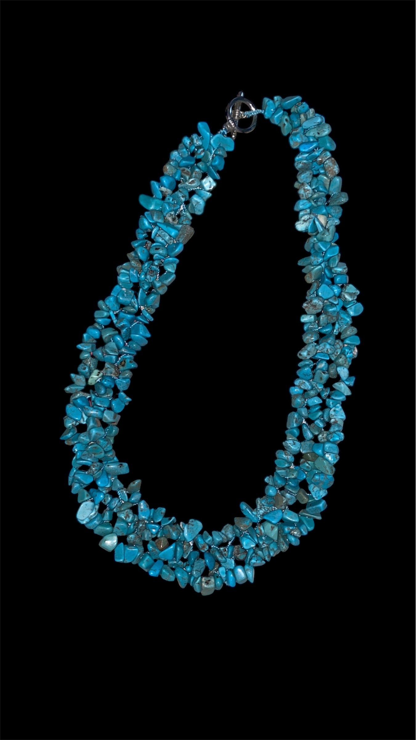 Kingman Turquoise Nugget Multi Strand Necklace