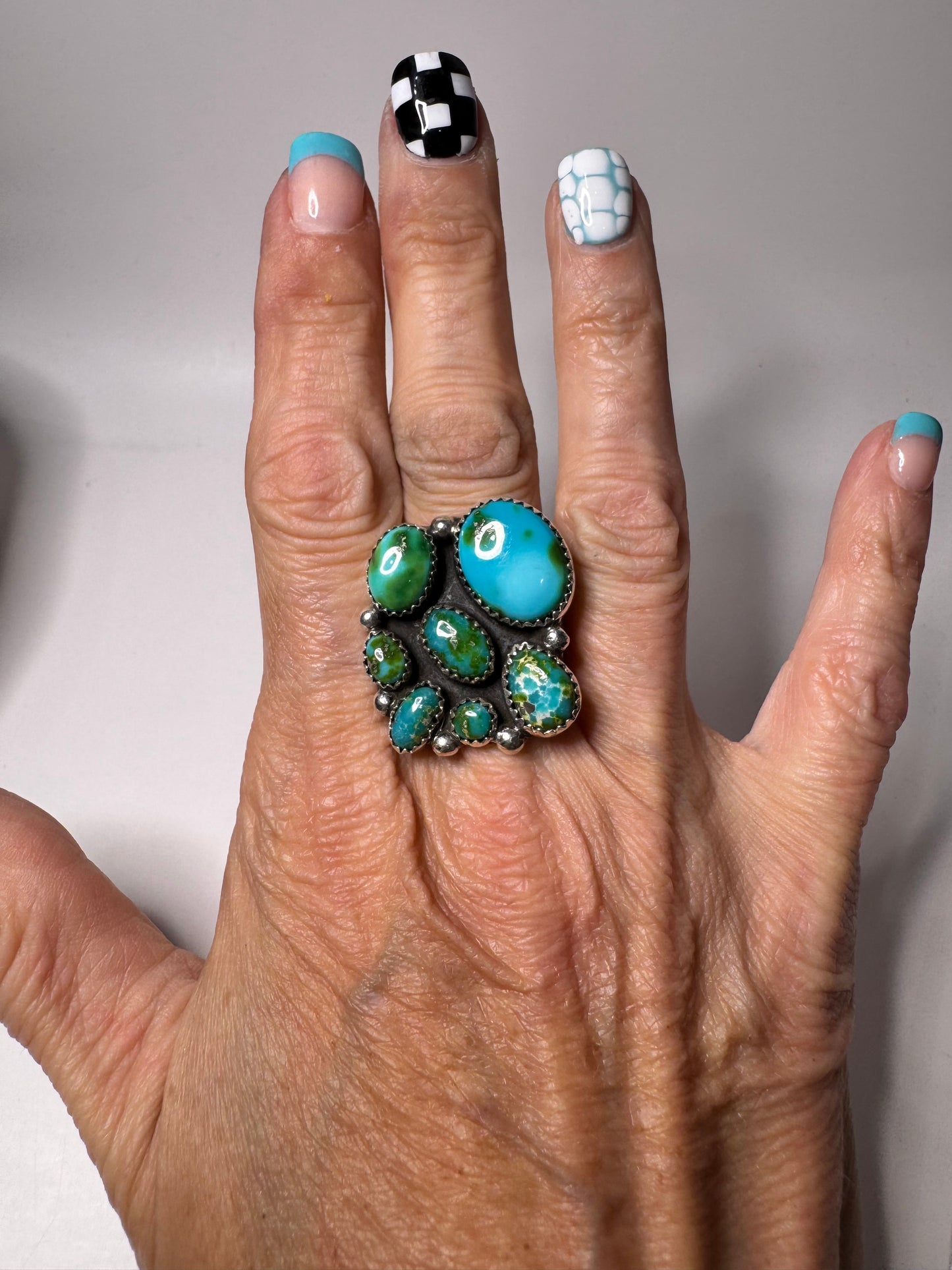 Sonoran Gold Turquoise Cluster Ring