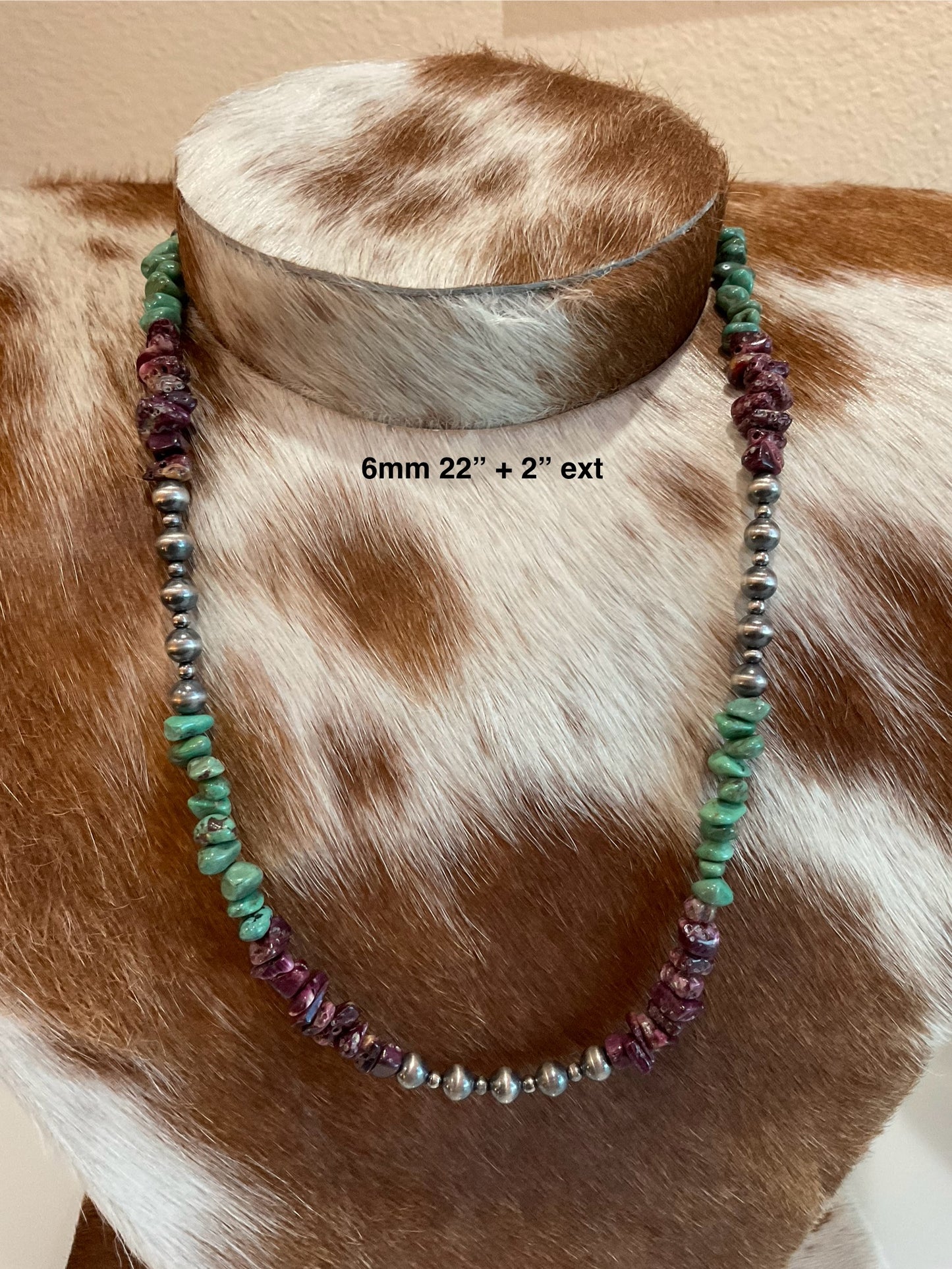 Sterling Silver Pearls w/Sonoran Gold Turquoise & Purple Spiny