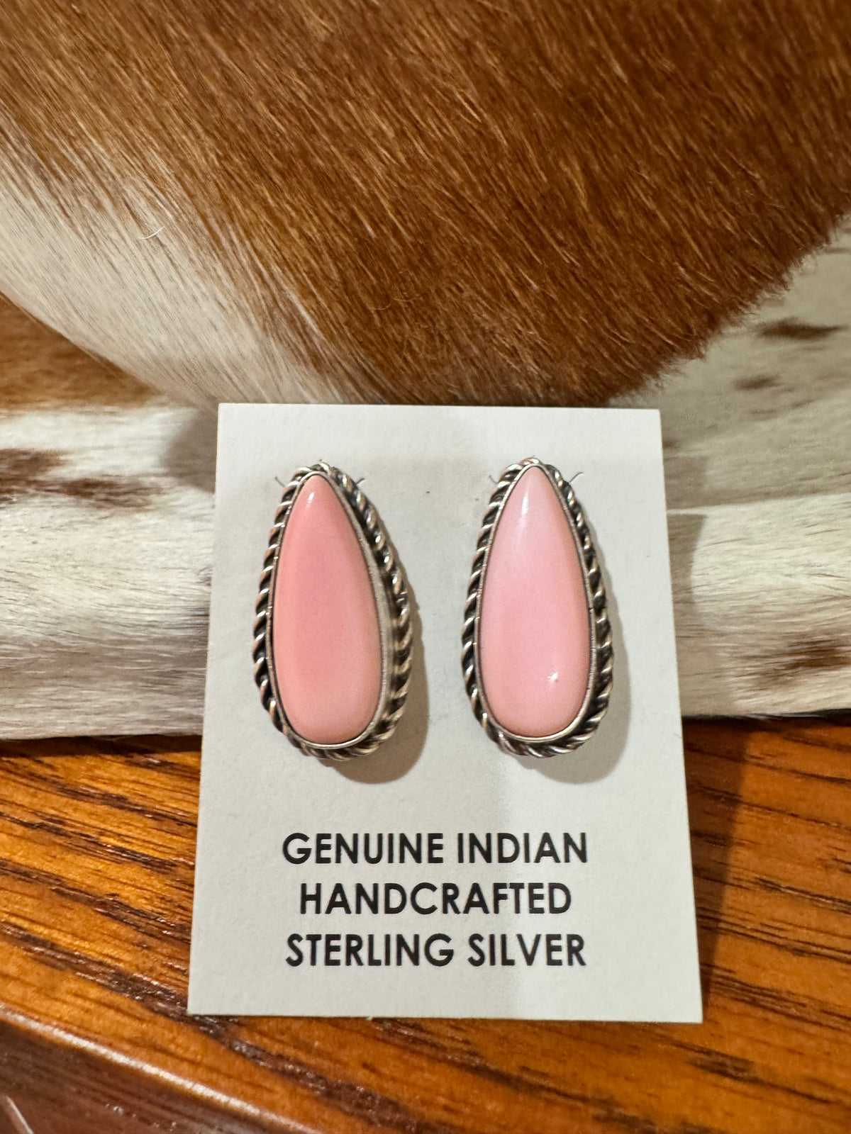 Pink Conch Stud Earrings