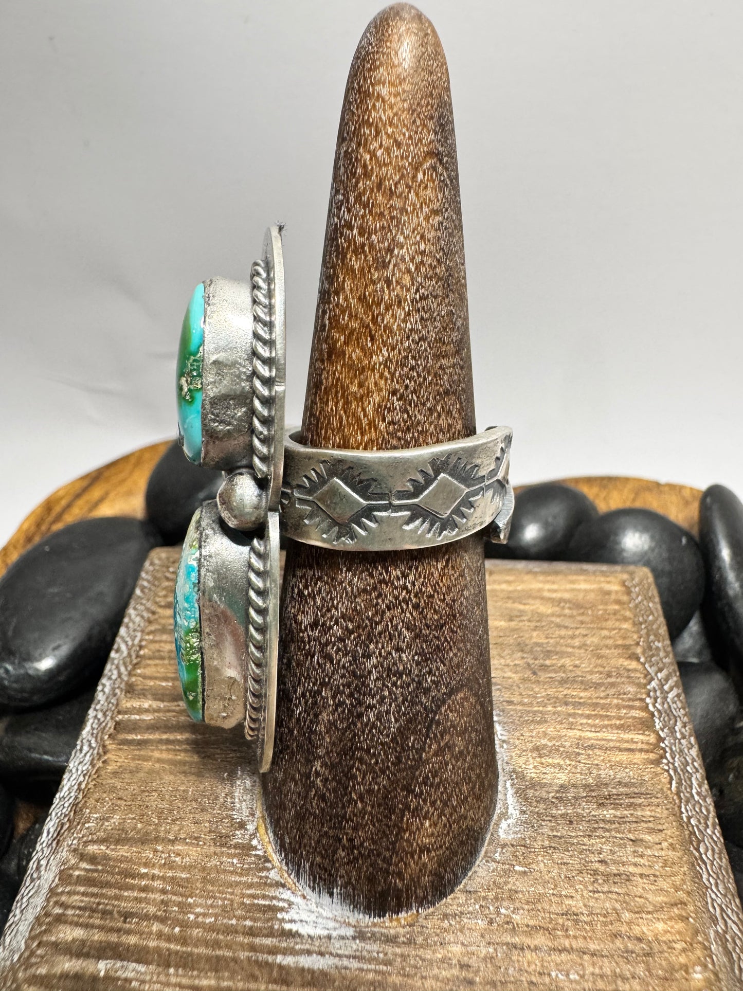 Sonoran Gold Turquoise 2 stone Ring