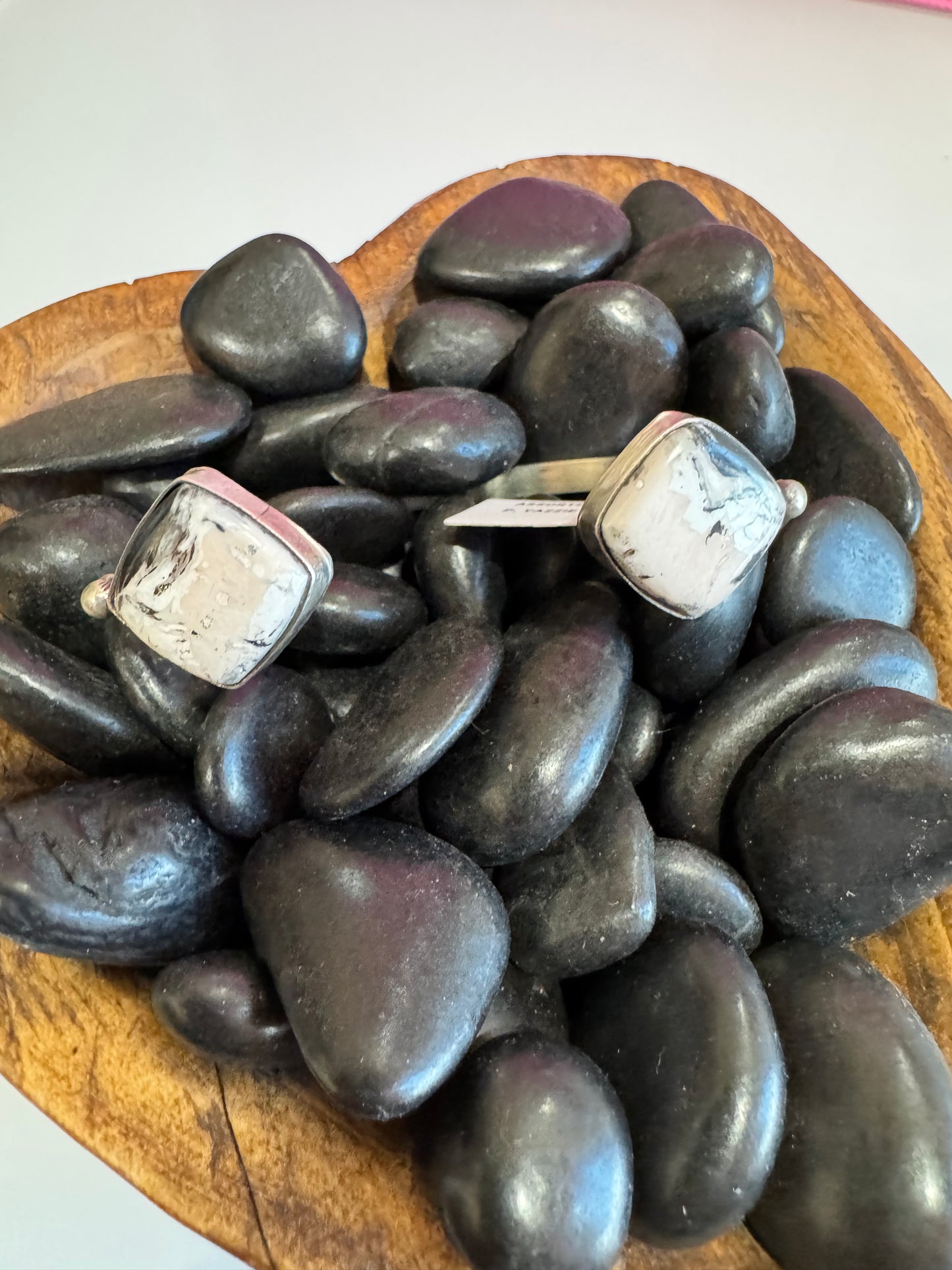 White Buffalo 2 Stone Reverse Cuff