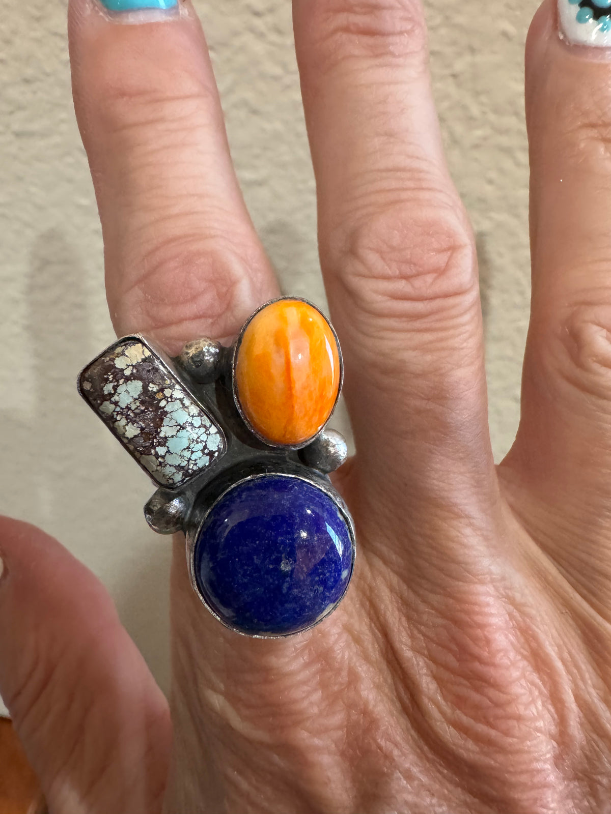 Lapis, Golden Hills & Orange Spiny Ring