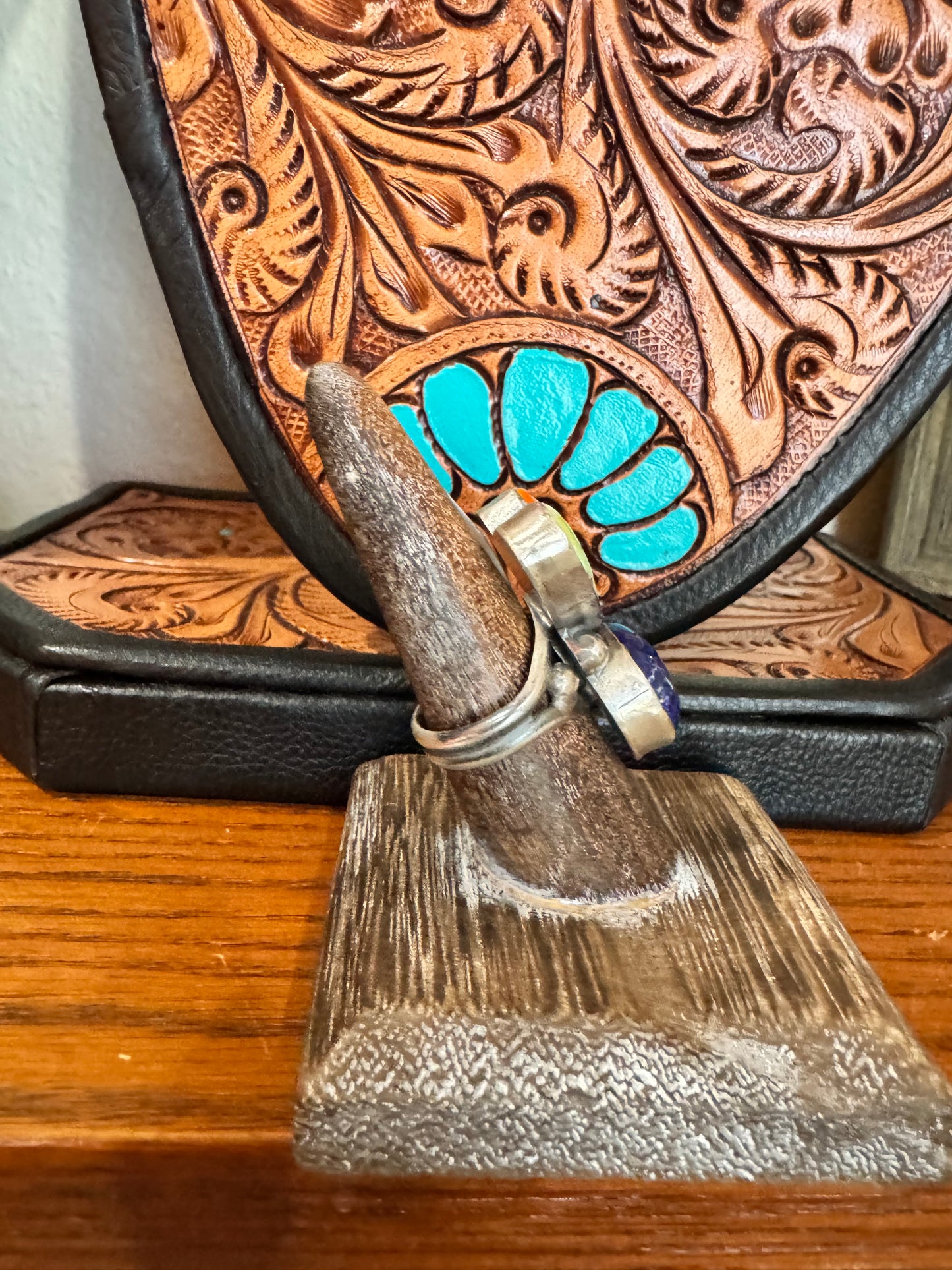 Lapis, Orange Spiny & Palomino Ring