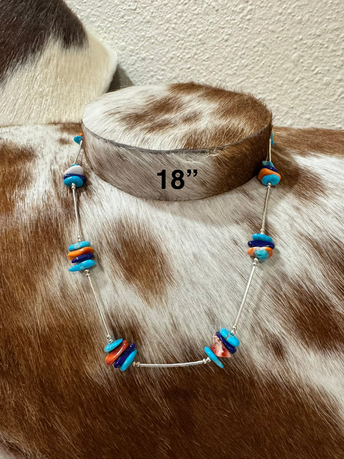 Kingman, Lapis & Spiny Liquid Silver Necklace