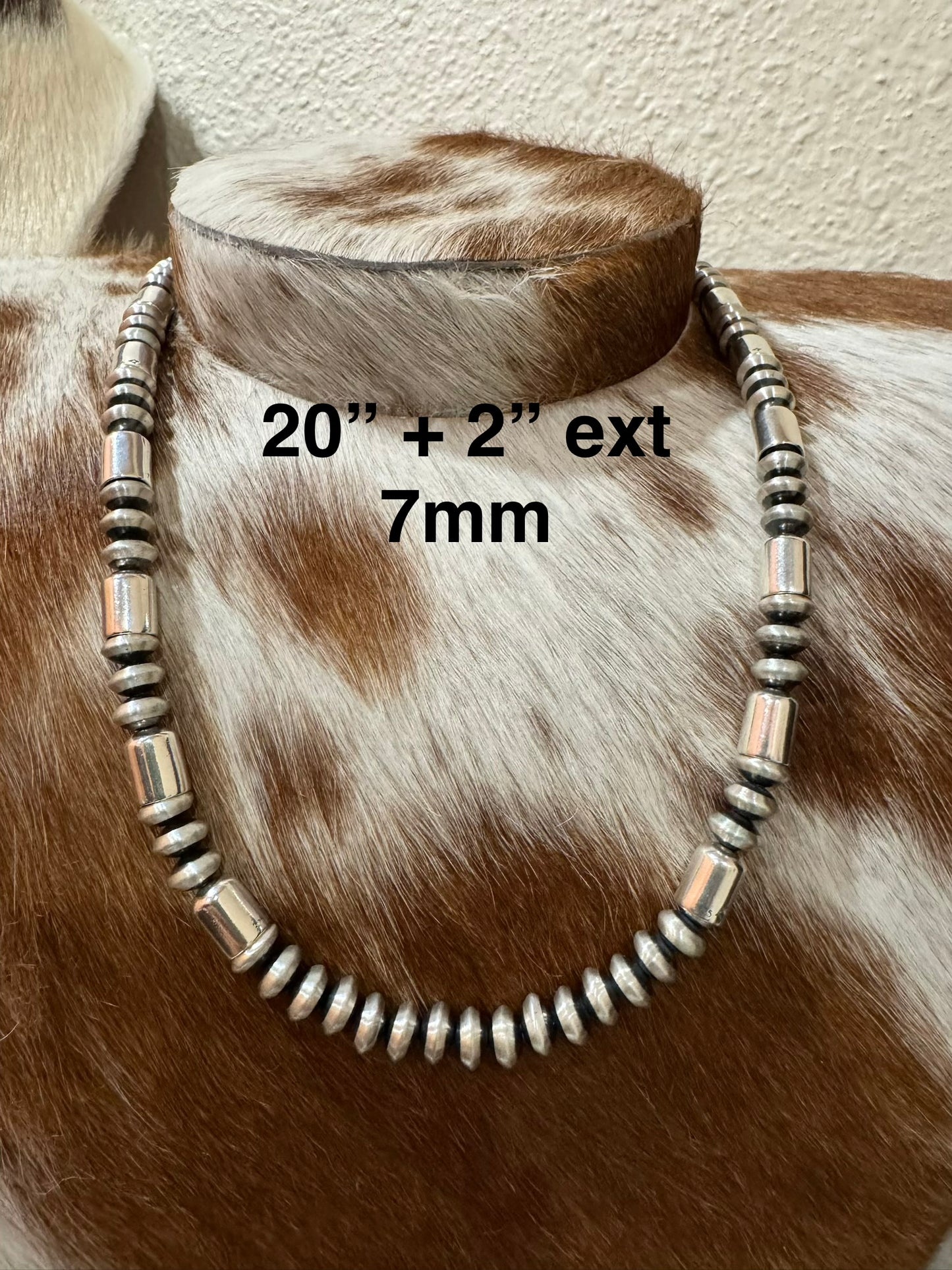 20”-22” Sterling Silver Pearls w/Barrels