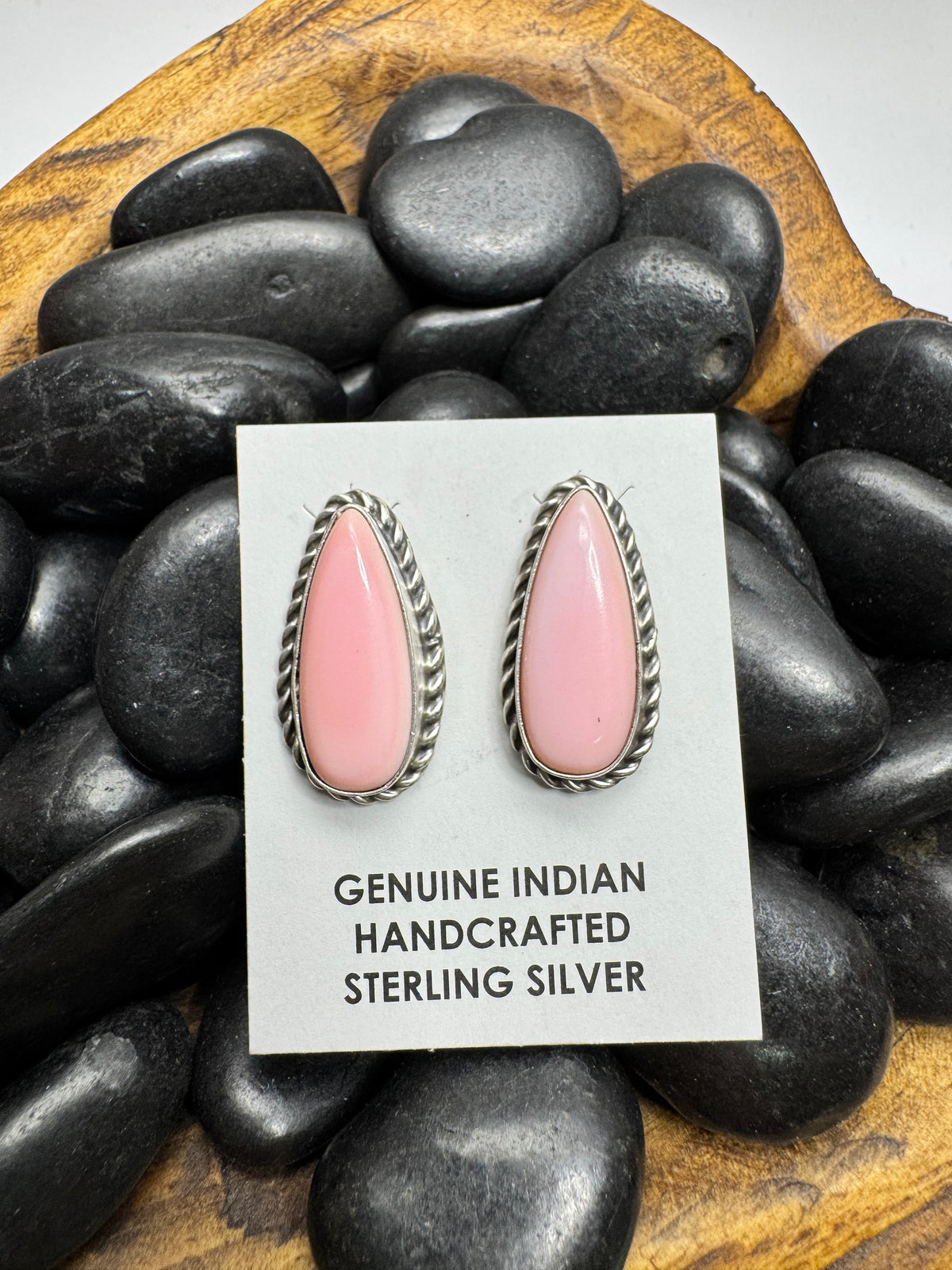 Pink Conch Stud Earrings