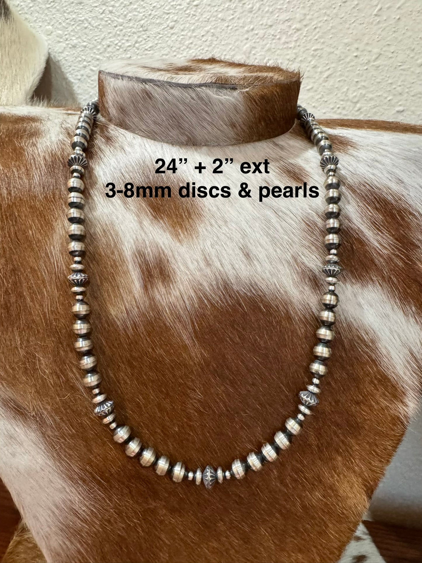 24”-26” Sterling Silver Pearls