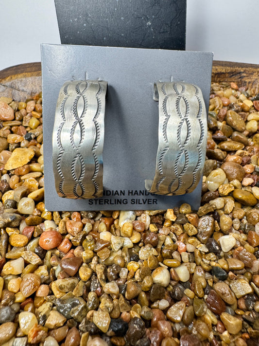 Sterling Silver Half Hoop Earrings