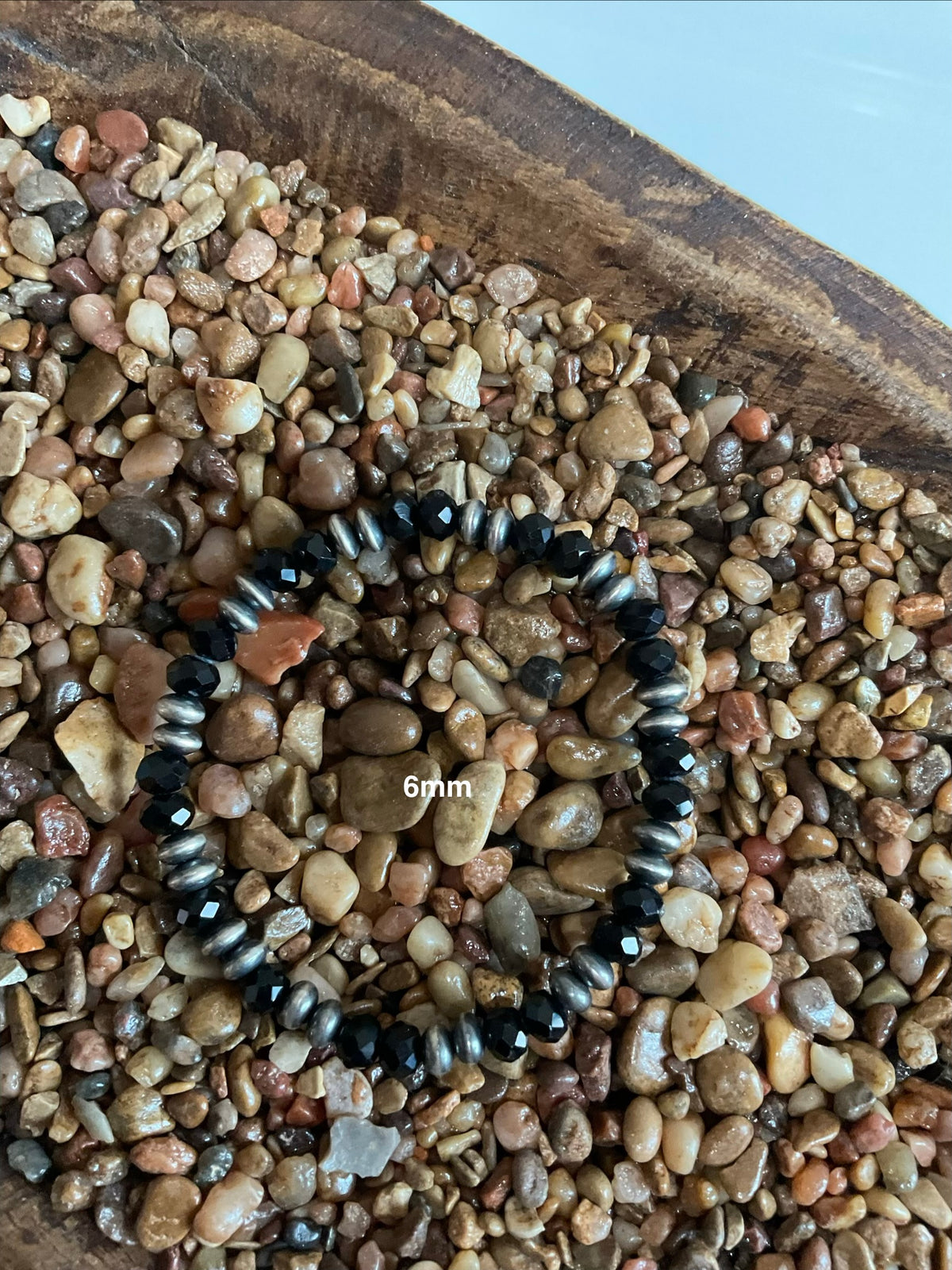 Sterling Silver Disc Pearls & Black Onyx Stretchy Bracelet