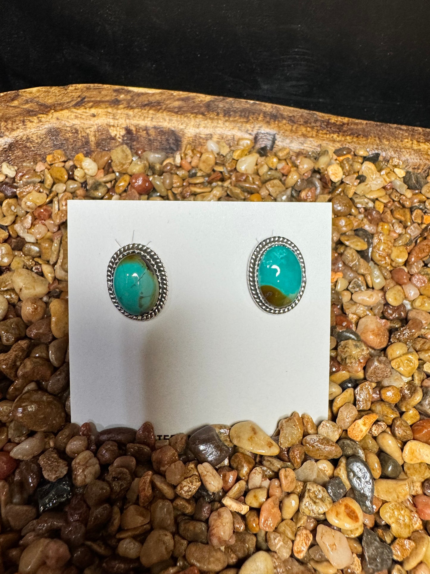 Red Skin Turquoise Stud Earrings