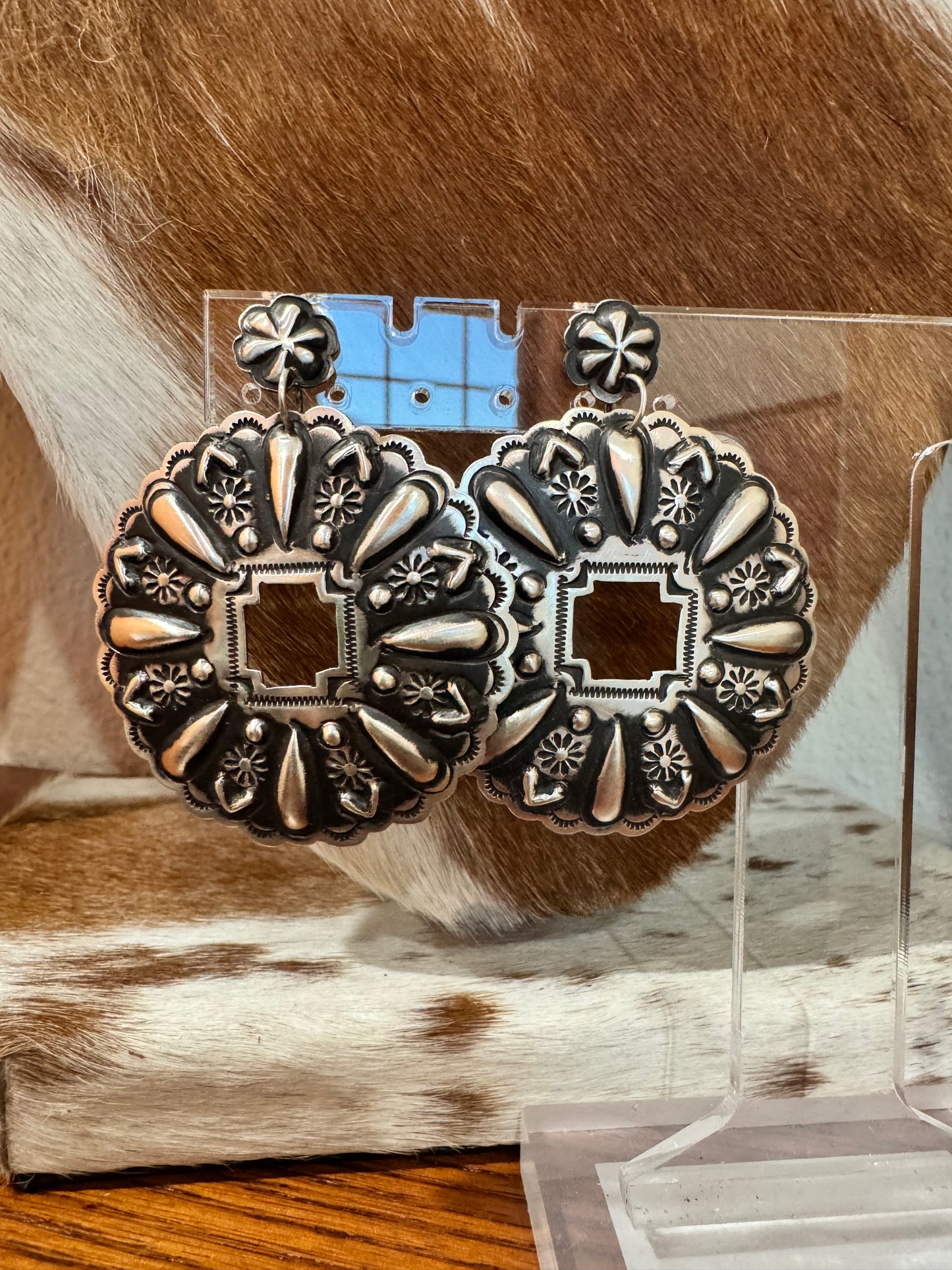 Star Shot Cross Concho Earrings