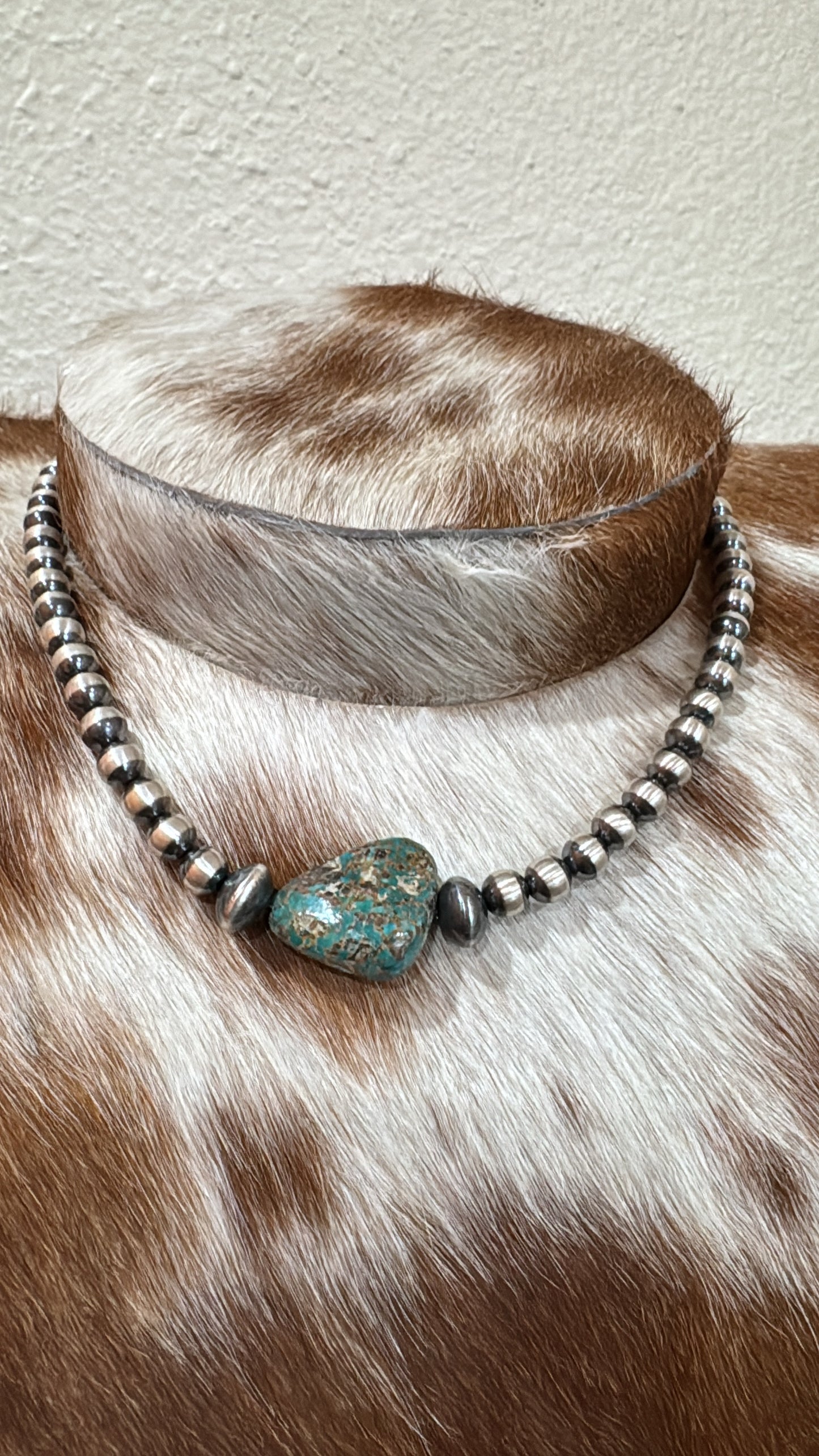 Sterling Silver Pearl & Turquoise Choker