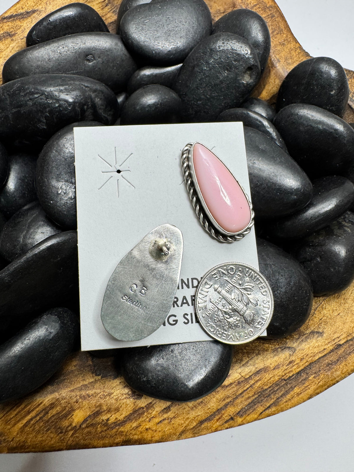 Pink Conch Stud Earrings