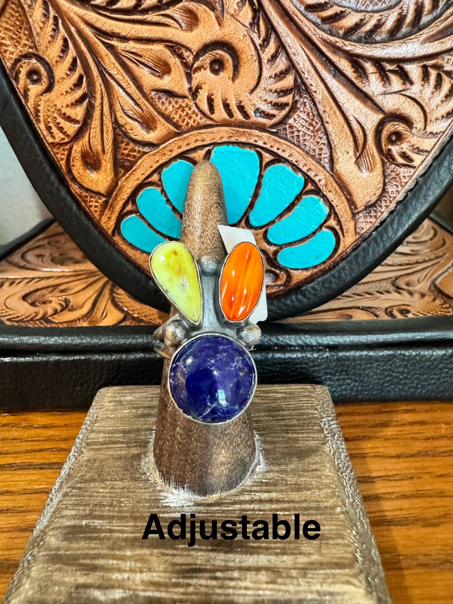 Lapis, Orange Spiny & Palomino Ring