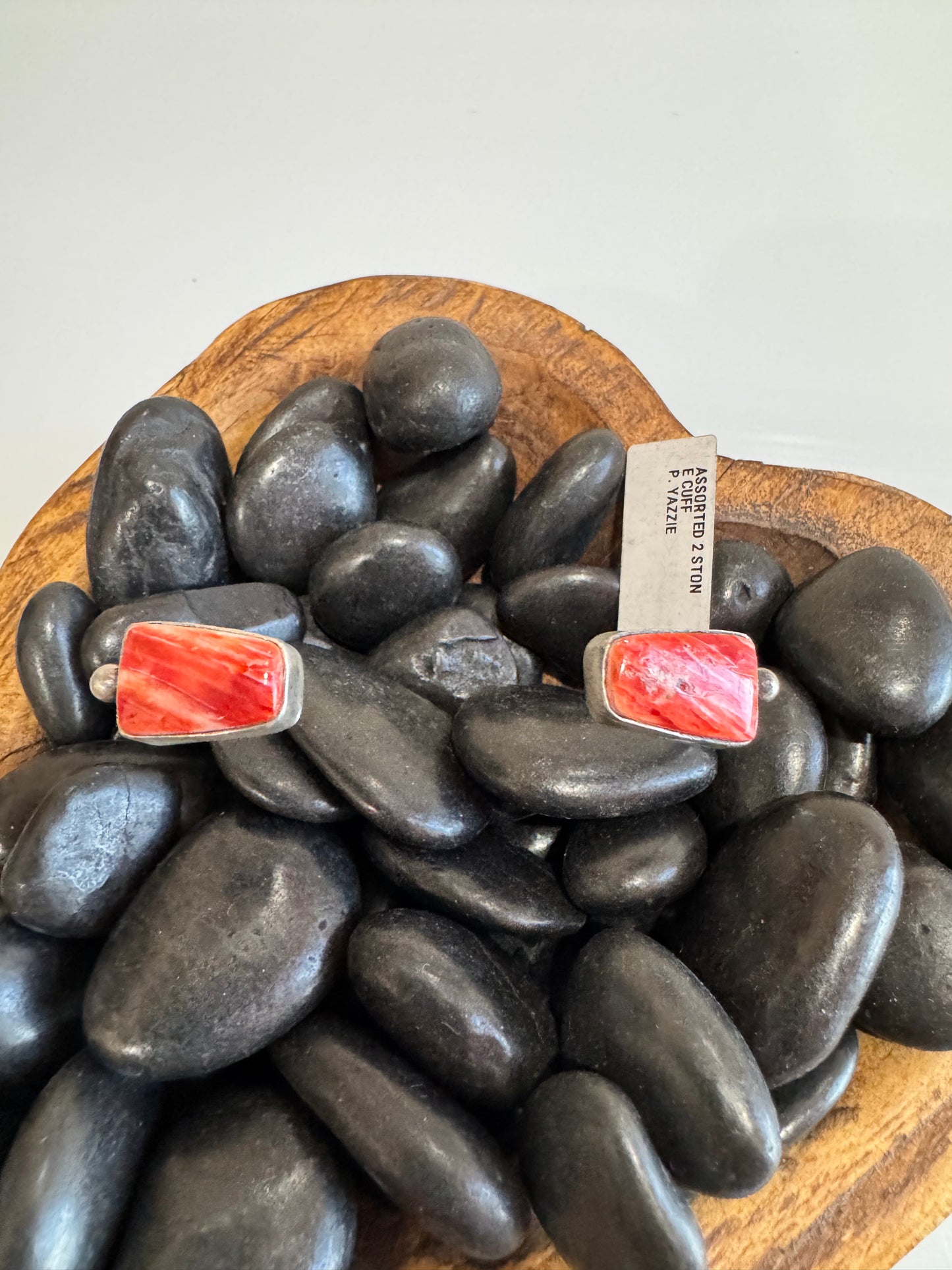 Red Spiny 2 Stone Reverse Cuff
